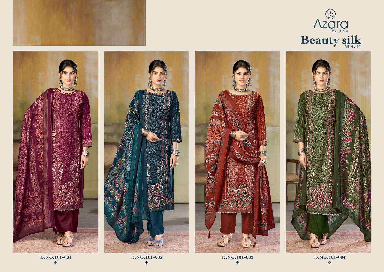 Radhika Azara Beauty Silk Vol 11 Muslin Dress Material 4 Pcs Catalog