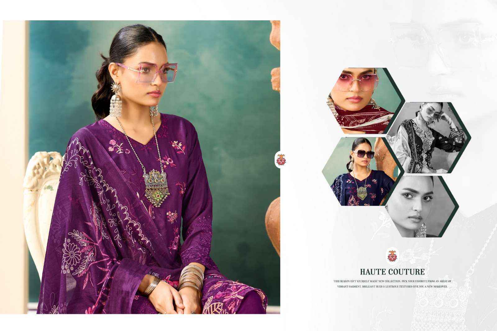Radhika Azara Huda Ladies Dress Material 4 Pcs Catalog