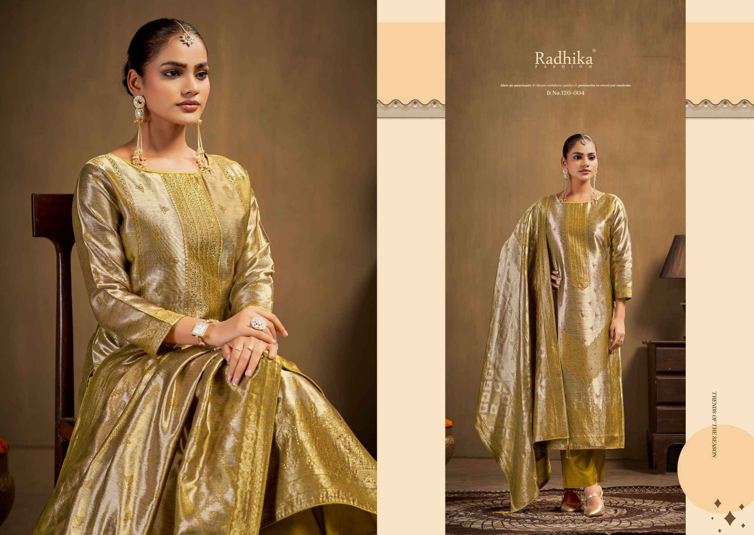 Radhika Fashion Azara Advance Banarashi Adah Vol 1 Jacquard  Dress Material 6 pcs Catalogue