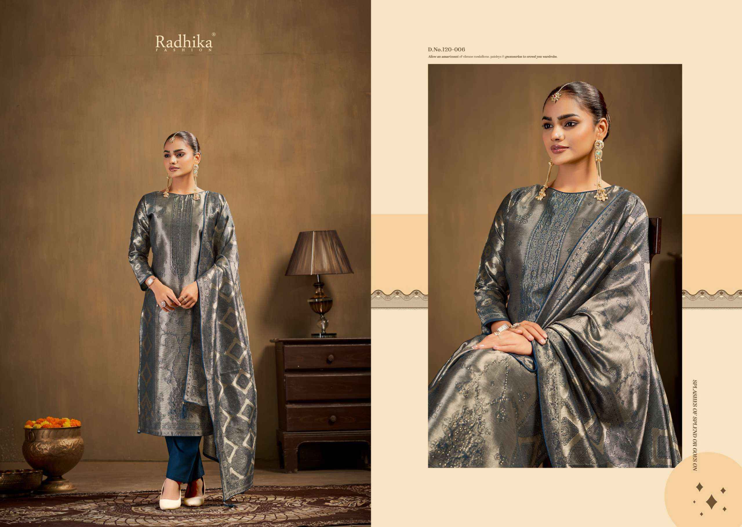Radhika Fashion Azara Advance Banarashi Adah Vol 1 Jacquard  Dress Material 6 pcs Catalogue