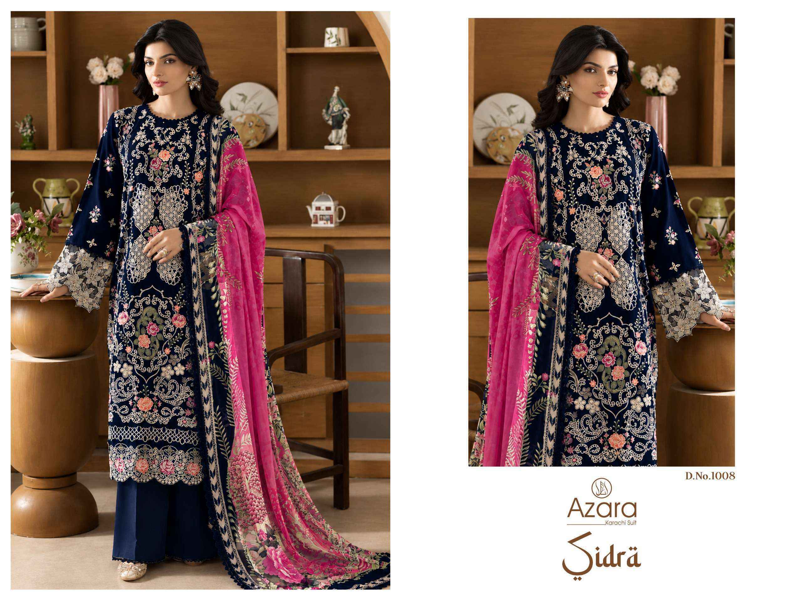 Radhika Fashion Azara Sidra Cotton Dress Material 8 pcs Catalogue