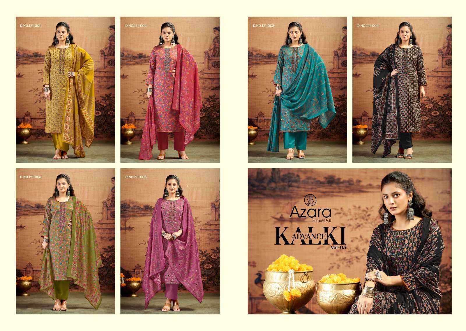 Radhika Fashion Kalki Advance Vol 5 Jam Satin Dress Material 6 pcs Catalog