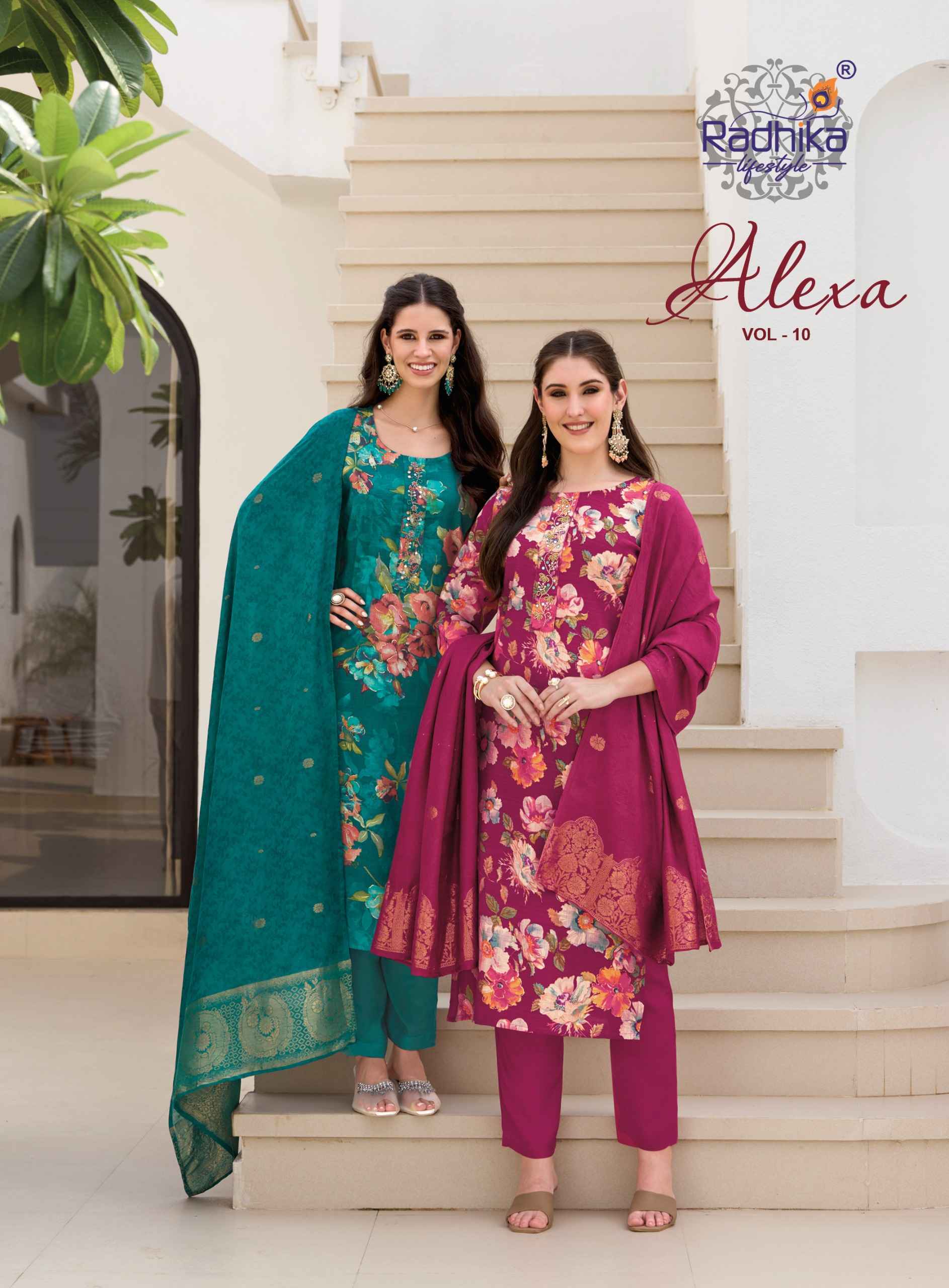 Radhika Lifestyle Alexa Vol 10 Vertican 8 pcs Catalog | factory direct wholesale factory direct wholesale clothing india online