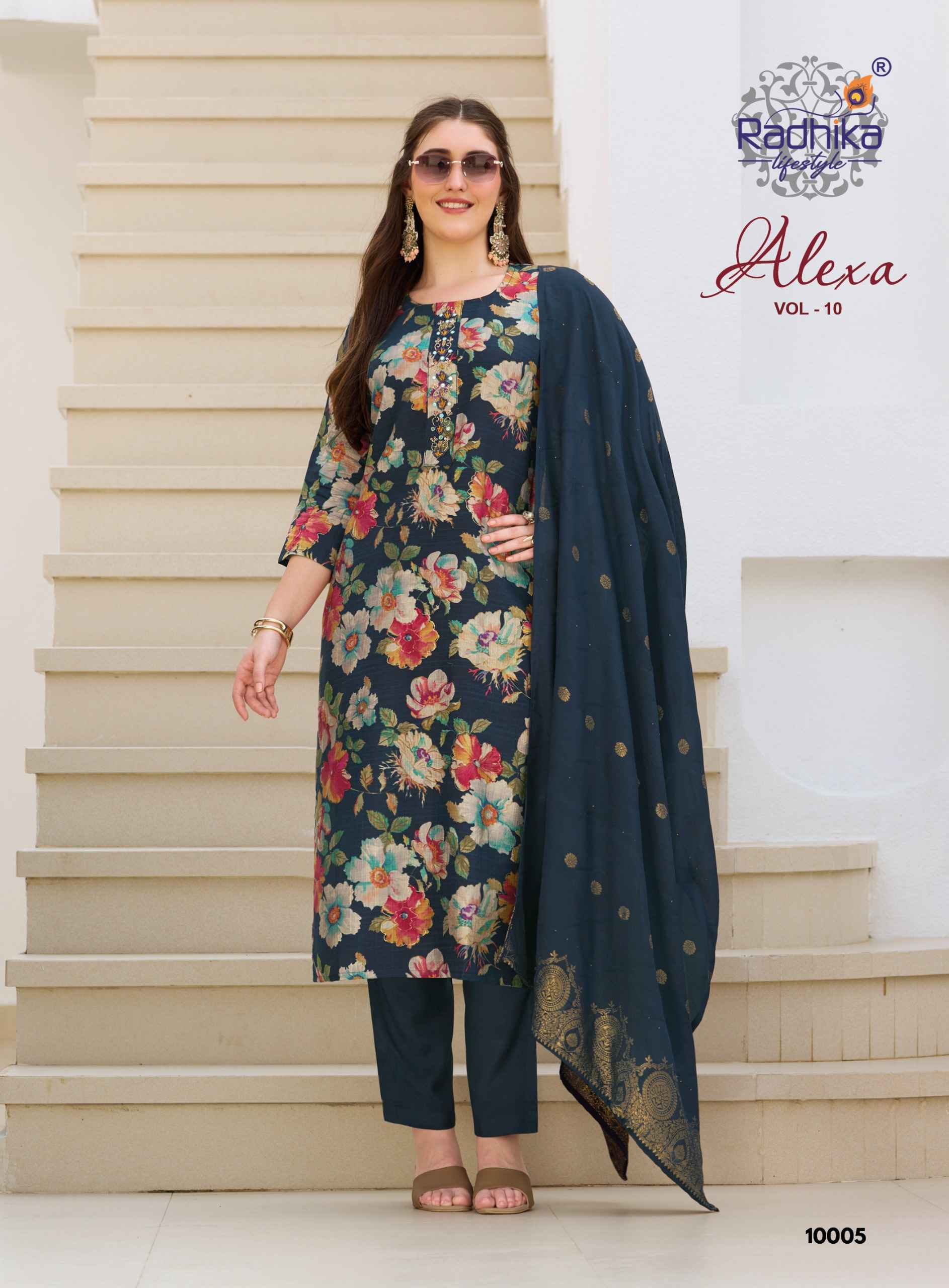 Radhika Lifestyle Alexa Vol 10 Vertican 8 pcs Catalog | factory direct wholesale factory direct wholesale clothing india online