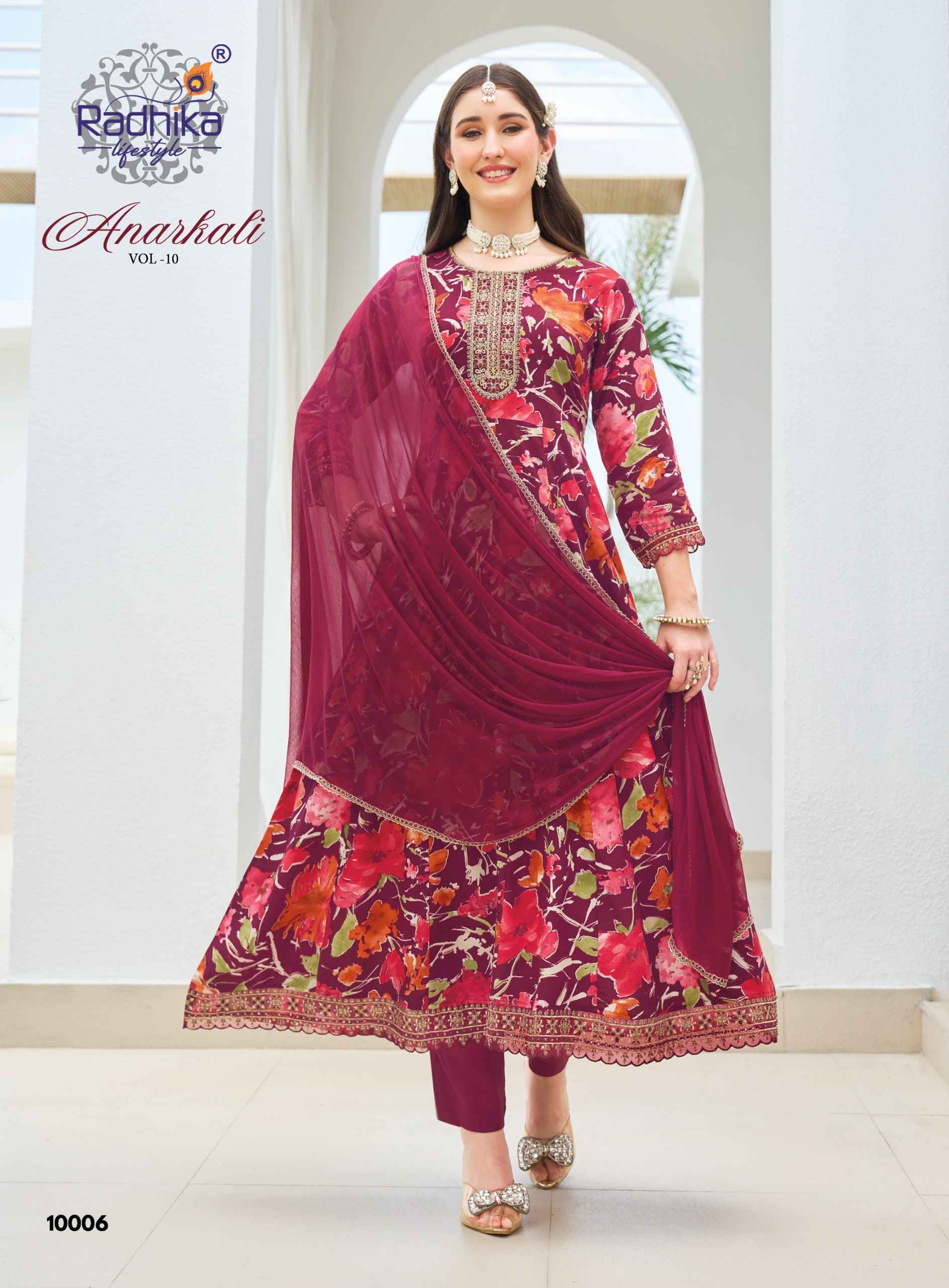 Radhika Lifestyle Anarkali Vol 10 Reyon Kurti Combo 6 pcs Catalog