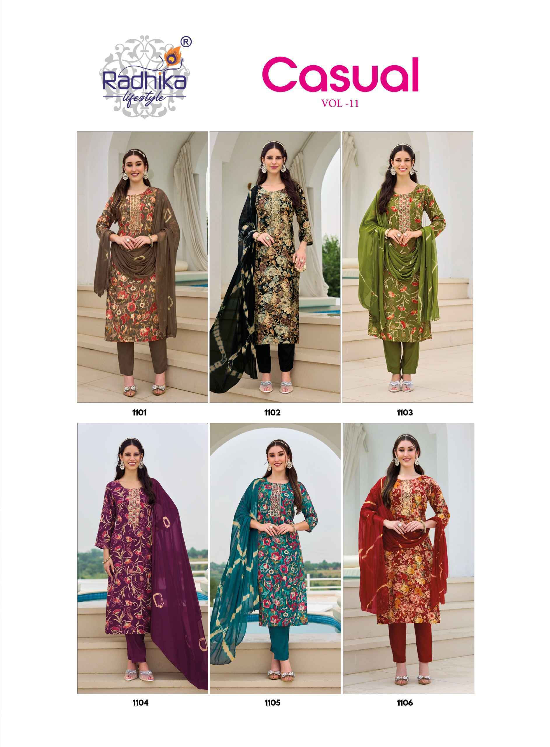 Radhika Lifestyle Casual Vol 11 Readymade Suits 6 pcs Catalog | Wholesale Textile Surat