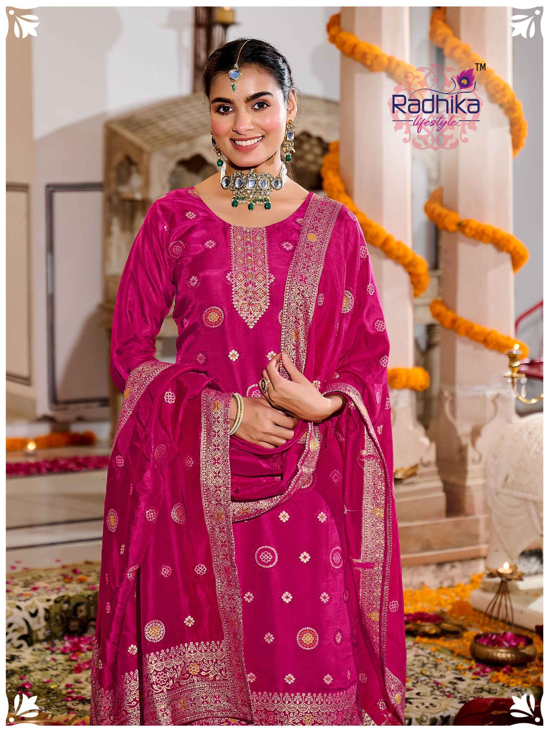 Radhika Lifestyle Festive Vol 1 Dola Silk Jacquard Readymade Suits 4 pcs Catalogue