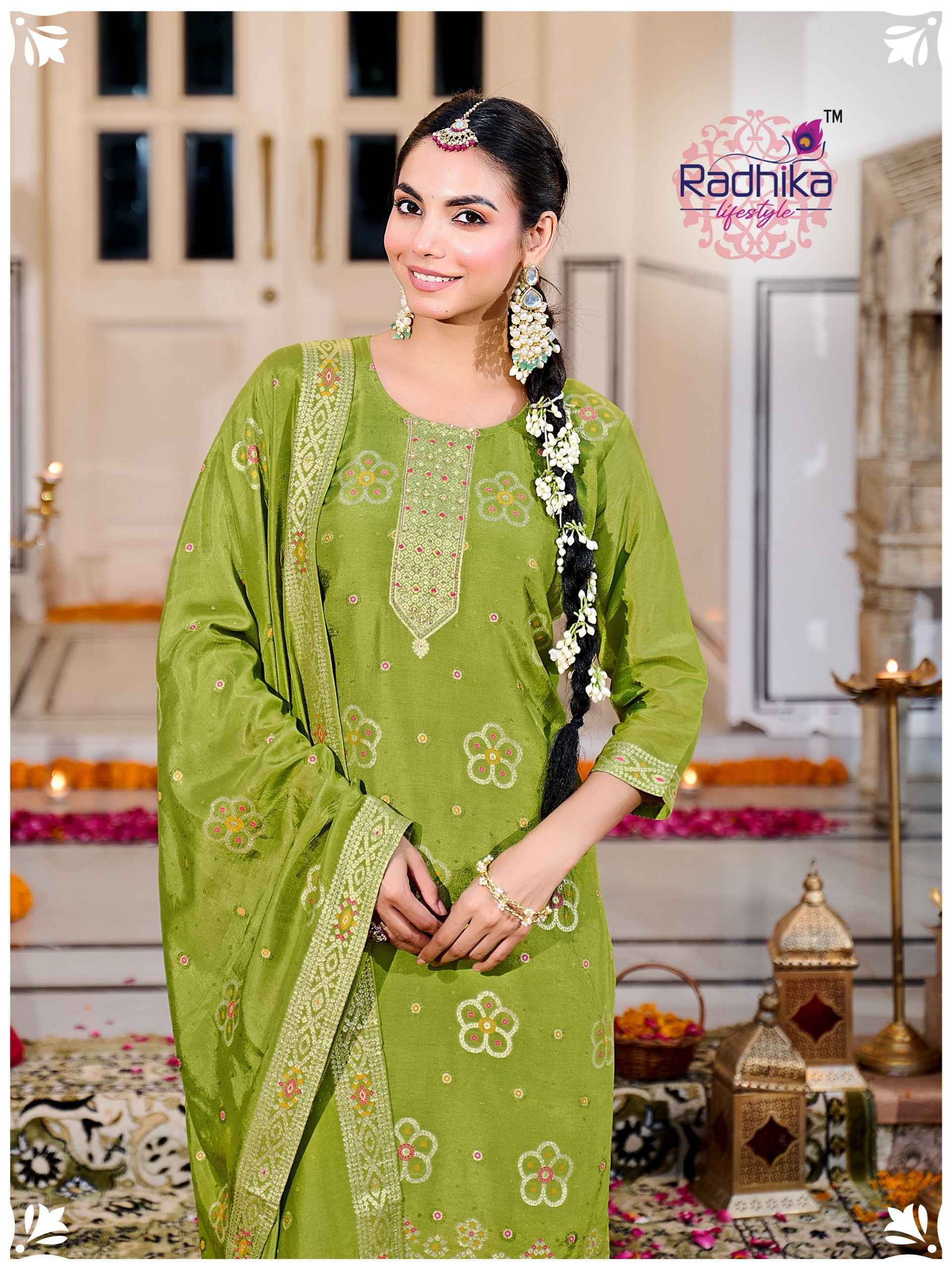 Radhika Lifestyle Festive Vol 1 Dola Silk Jacquard Readymade Suits 4 pcs Catalogue