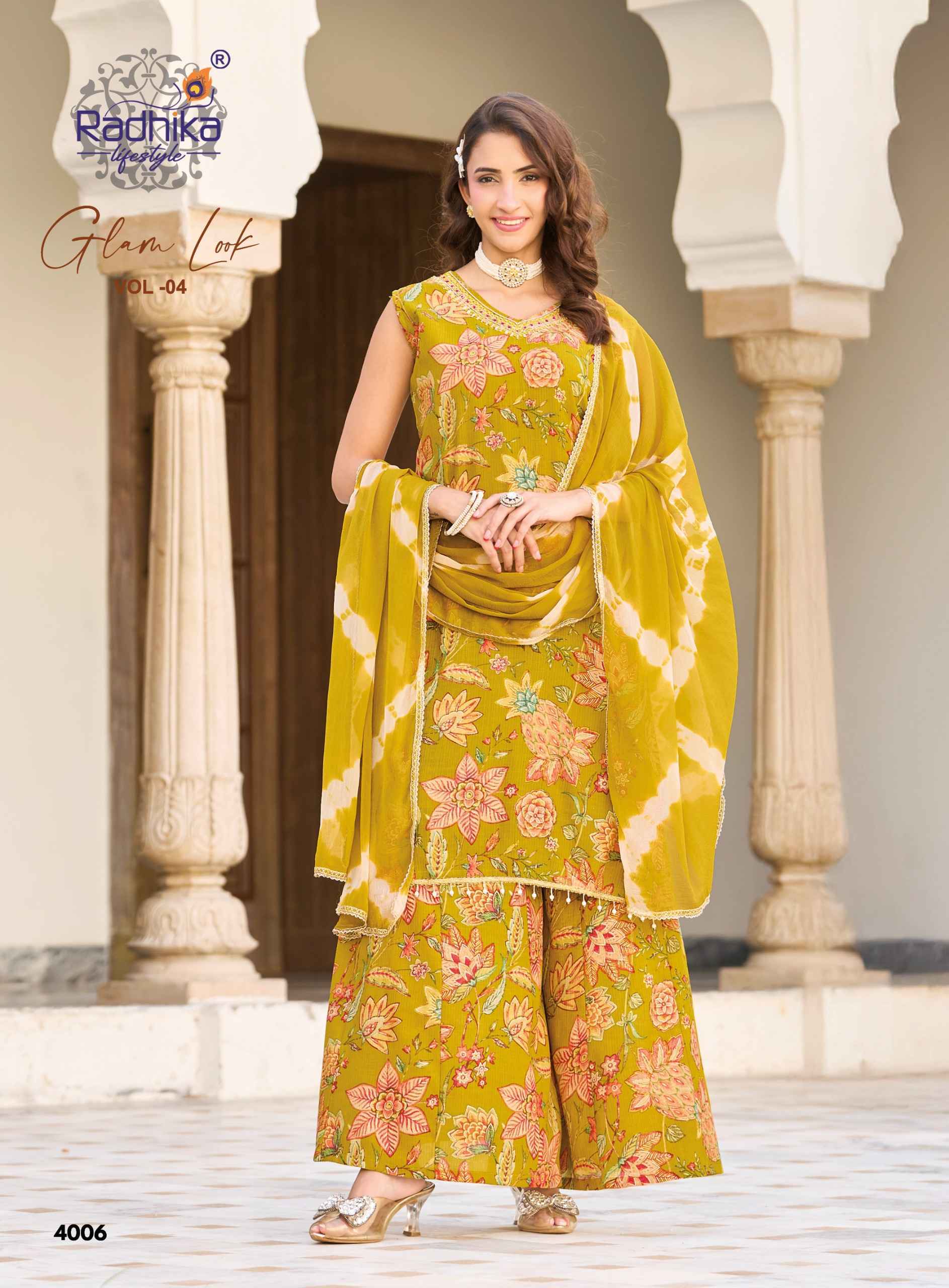 Radhika Lifestyle Glam Look Vol 4 Milano Silk Readymade Suits 6 pcs Catalog