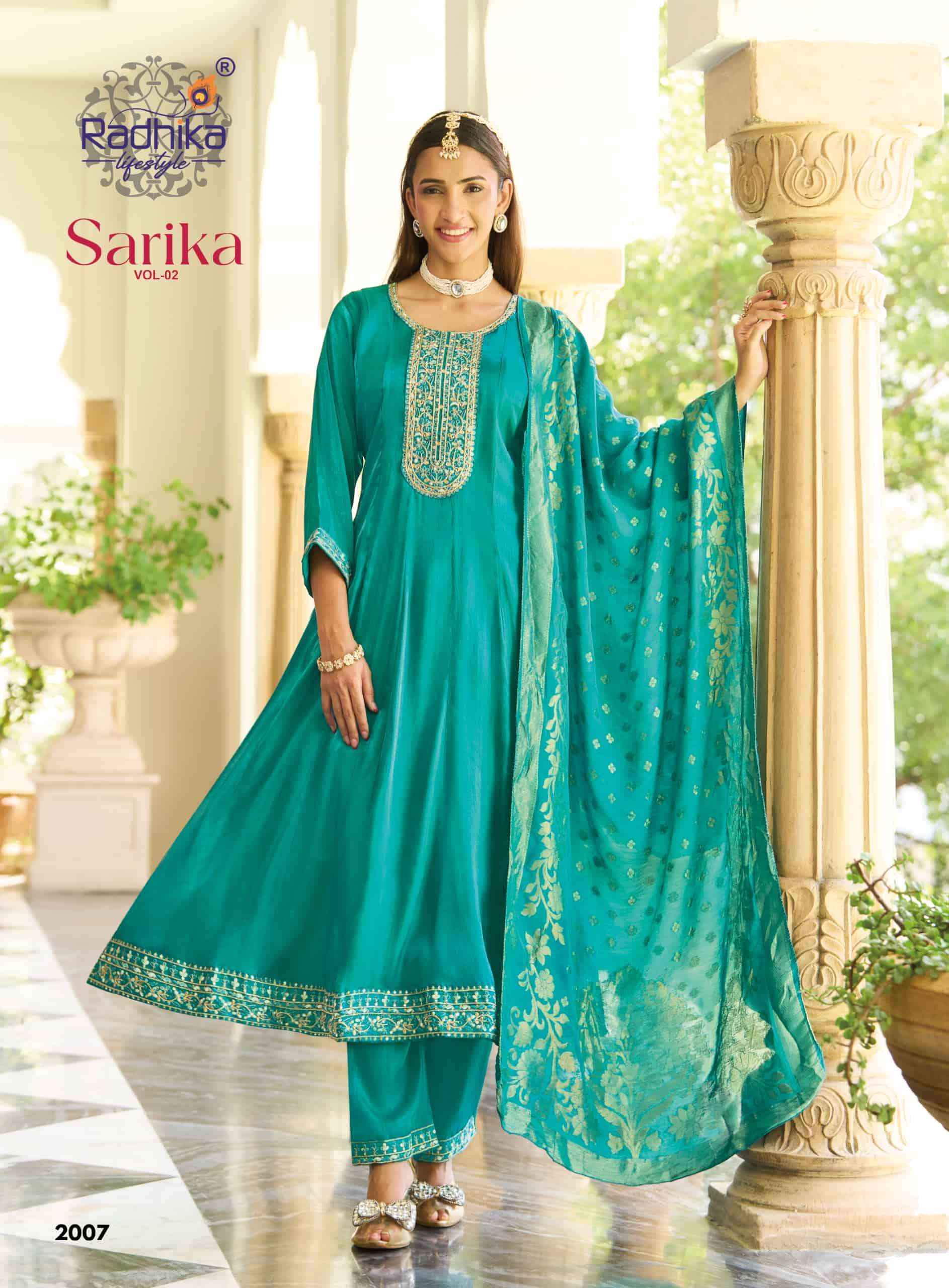Radhika Lifestyle Sarika Vol 2 Roman Silk Anarkali Suits 7Pcs Catalog  | factory direct wholesale clothing india online