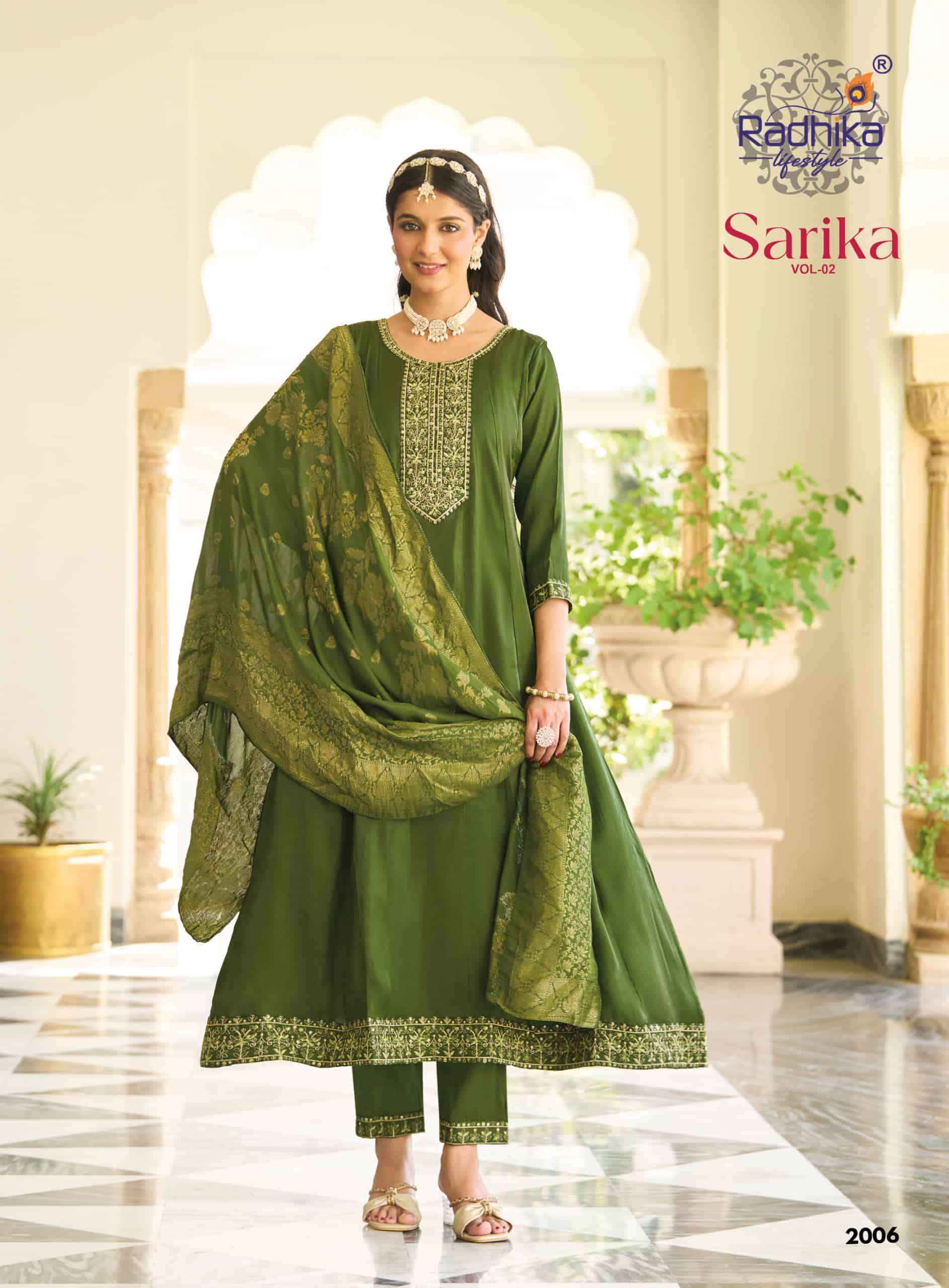 Radhika Lifestyle Sarika Vol 2 Roman Silk Anarkali Suits 7Pcs Catalog  | factory direct wholesale clothing india online