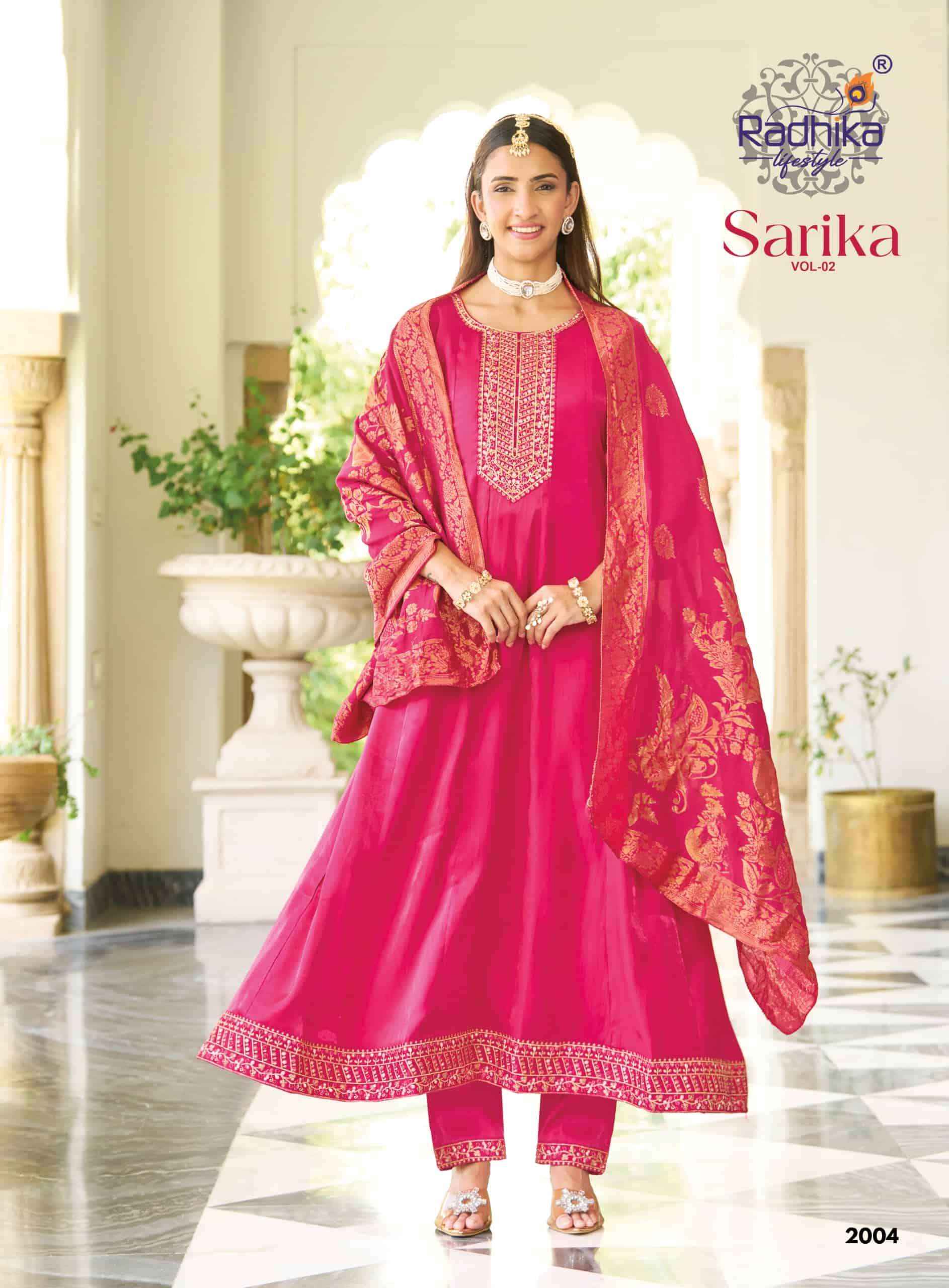 Radhika Lifestyle Sarika Vol 2 Roman Silk Anarkali Suits 7Pcs Catalog  | factory direct wholesale clothing india online