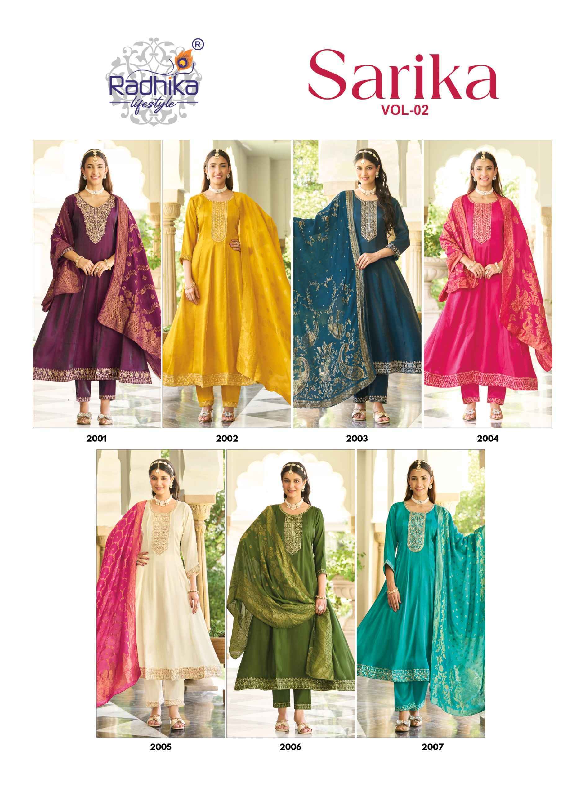 Radhika Lifestyle Sarika Vol 2 Roman Silk Kurti Comb 7 pcs Catalogue
