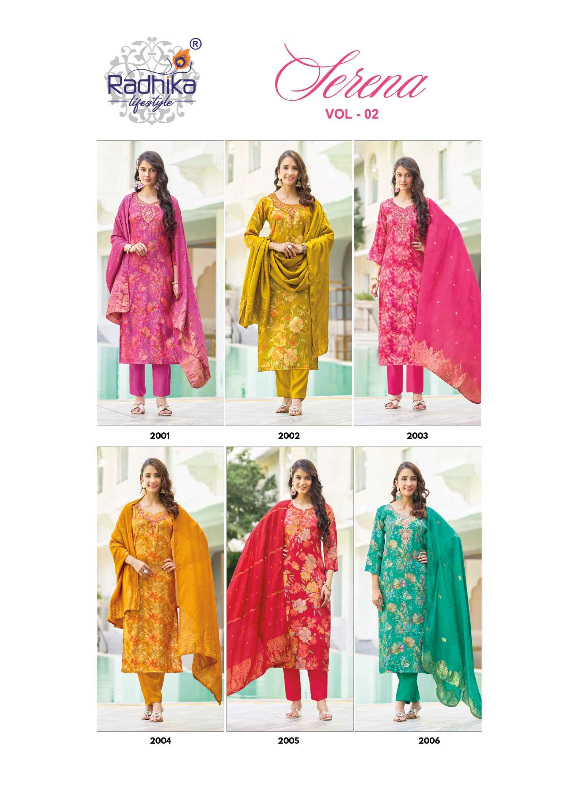 Radhika Lifestyle Serena Vol 2 Roman Glass Readymade Suits 6 pcs Catalog