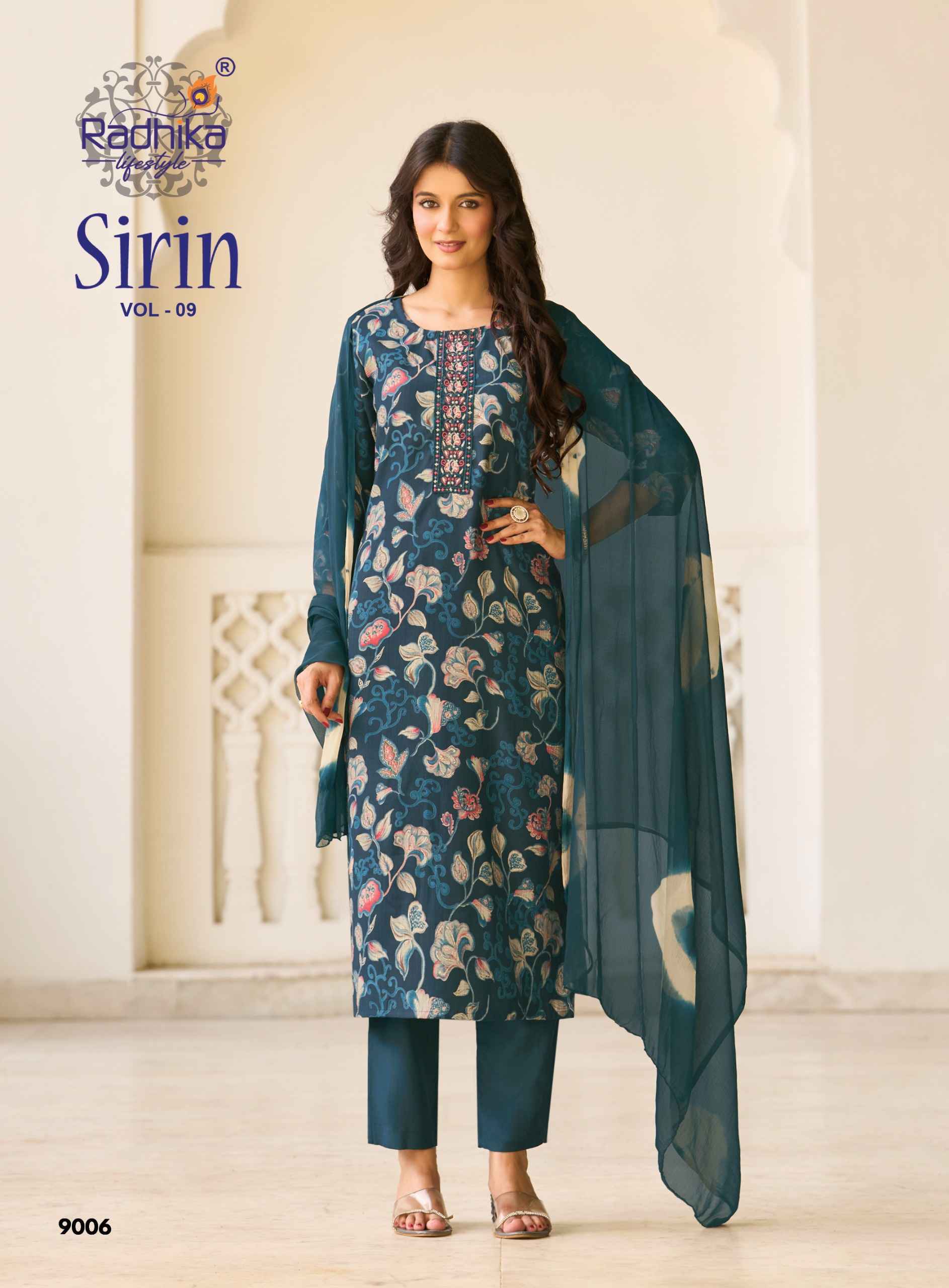 Radhika Lifestyle Sirin Vol 9 Vertican Foil Readymade Suits 8 pcs Catalog