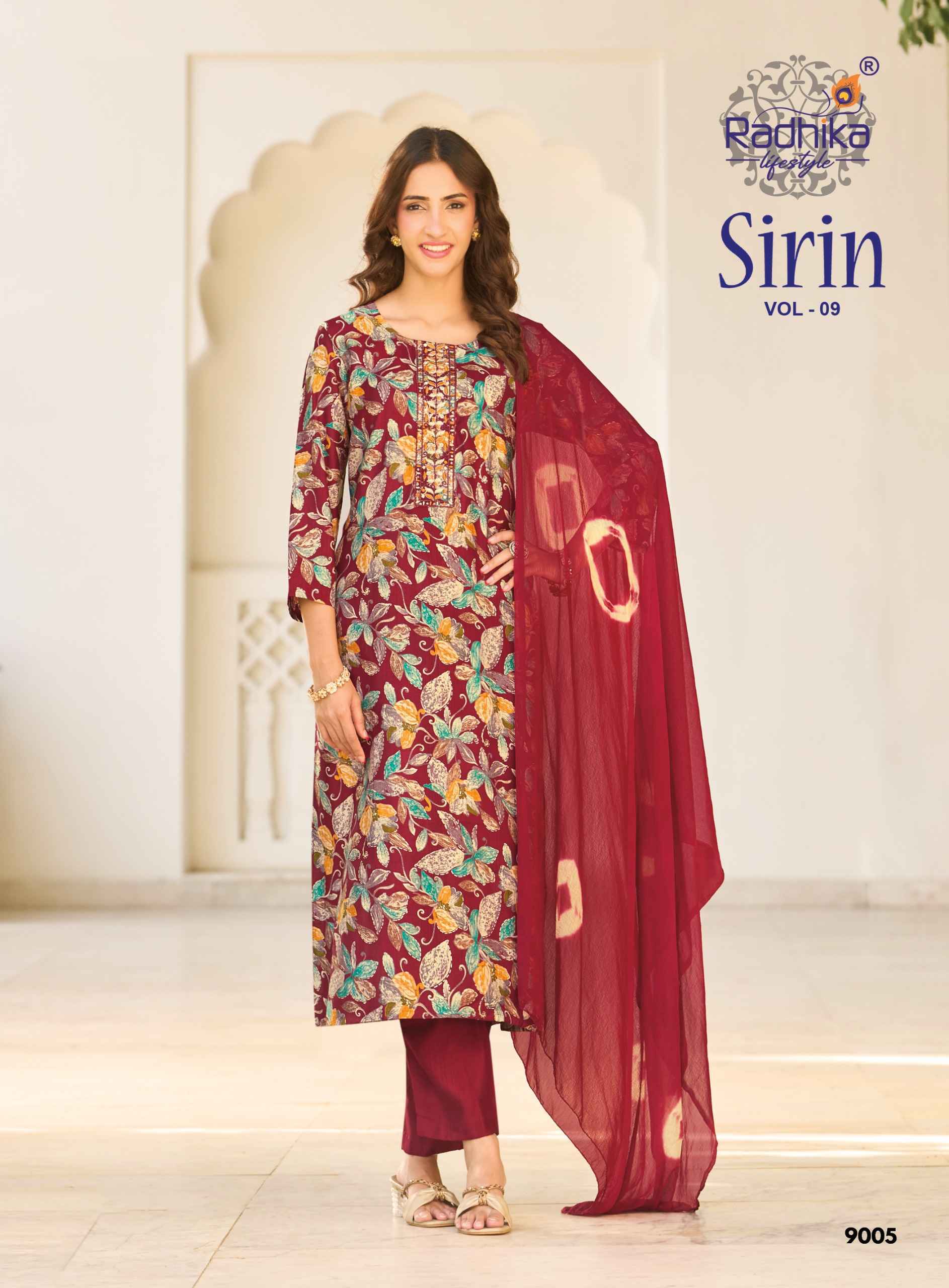 Radhika Lifestyle Sirin Vol 9 Vertican Foil Readymade Suits 8 pcs Catalog
