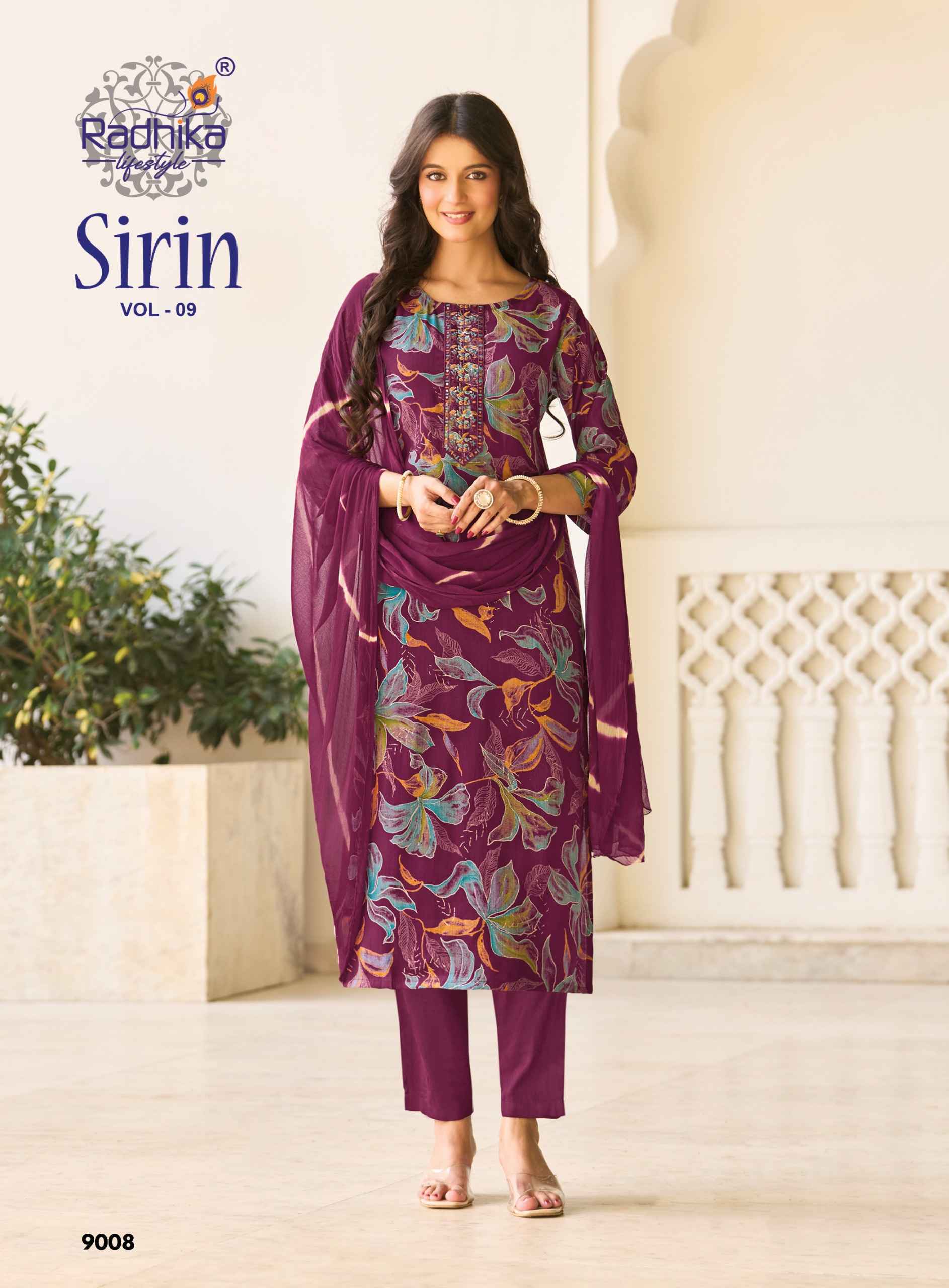 Radhika Lifestyle Sirin Vol 9 Vertican Foil Readymade Suits 8 pcs Catalog