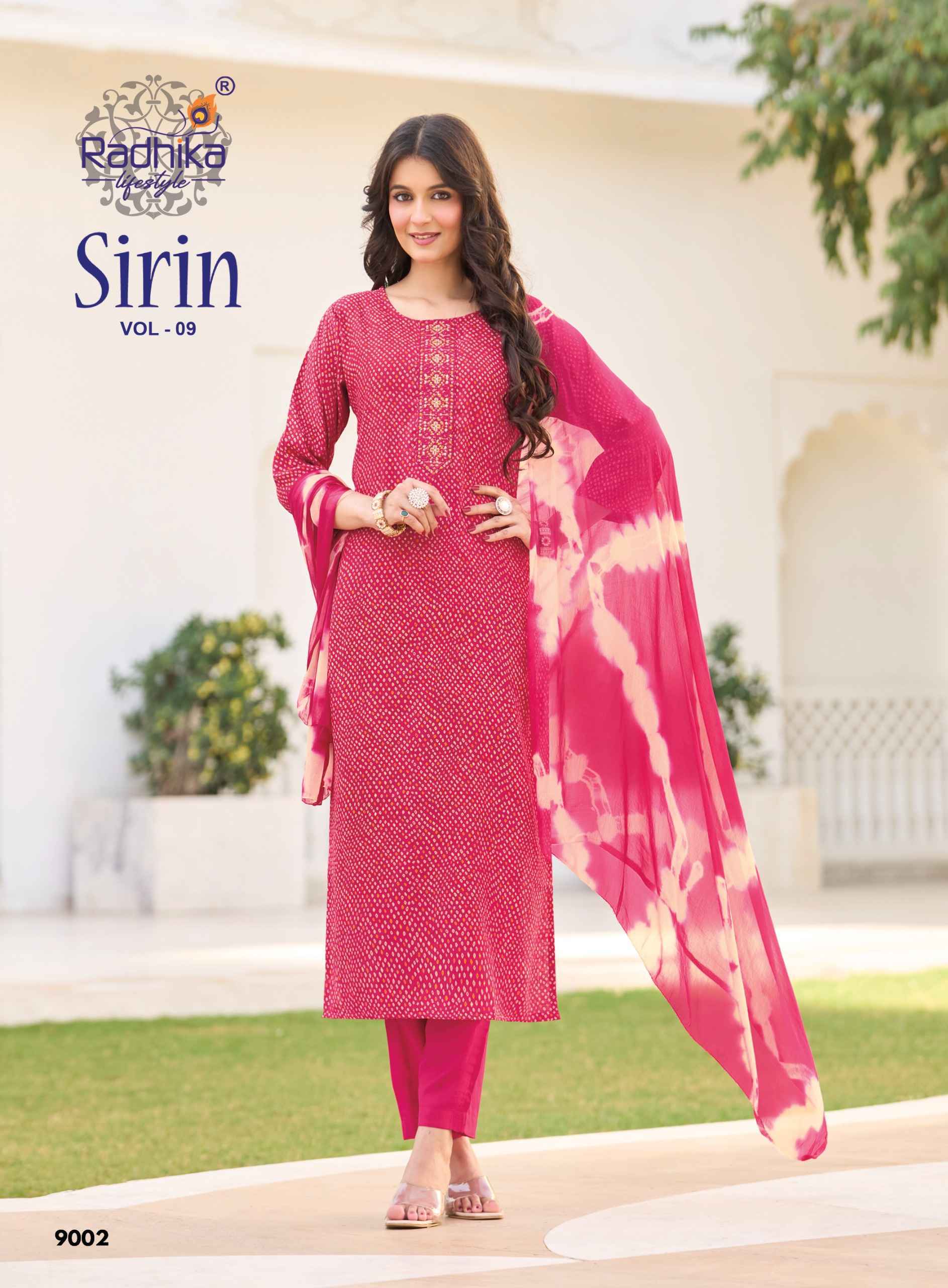 Radhika Lifestyle Sirin Vol 9 Vertican Foil Readymade Suits 8 pcs Catalog