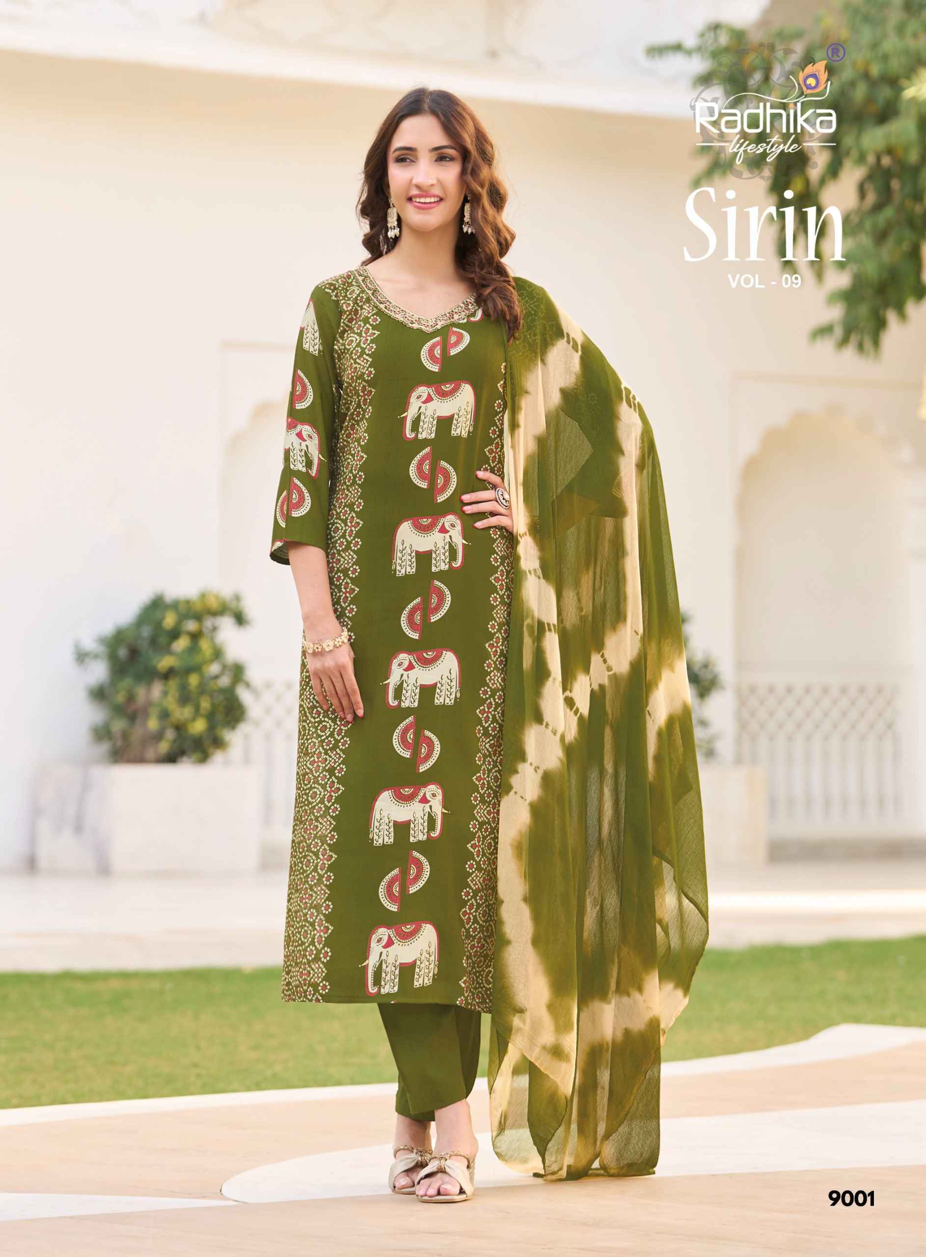 Radhika Lifestyle Sirin Vol 9 Vertican Foil Readymade Suits 8 pcs Catalog