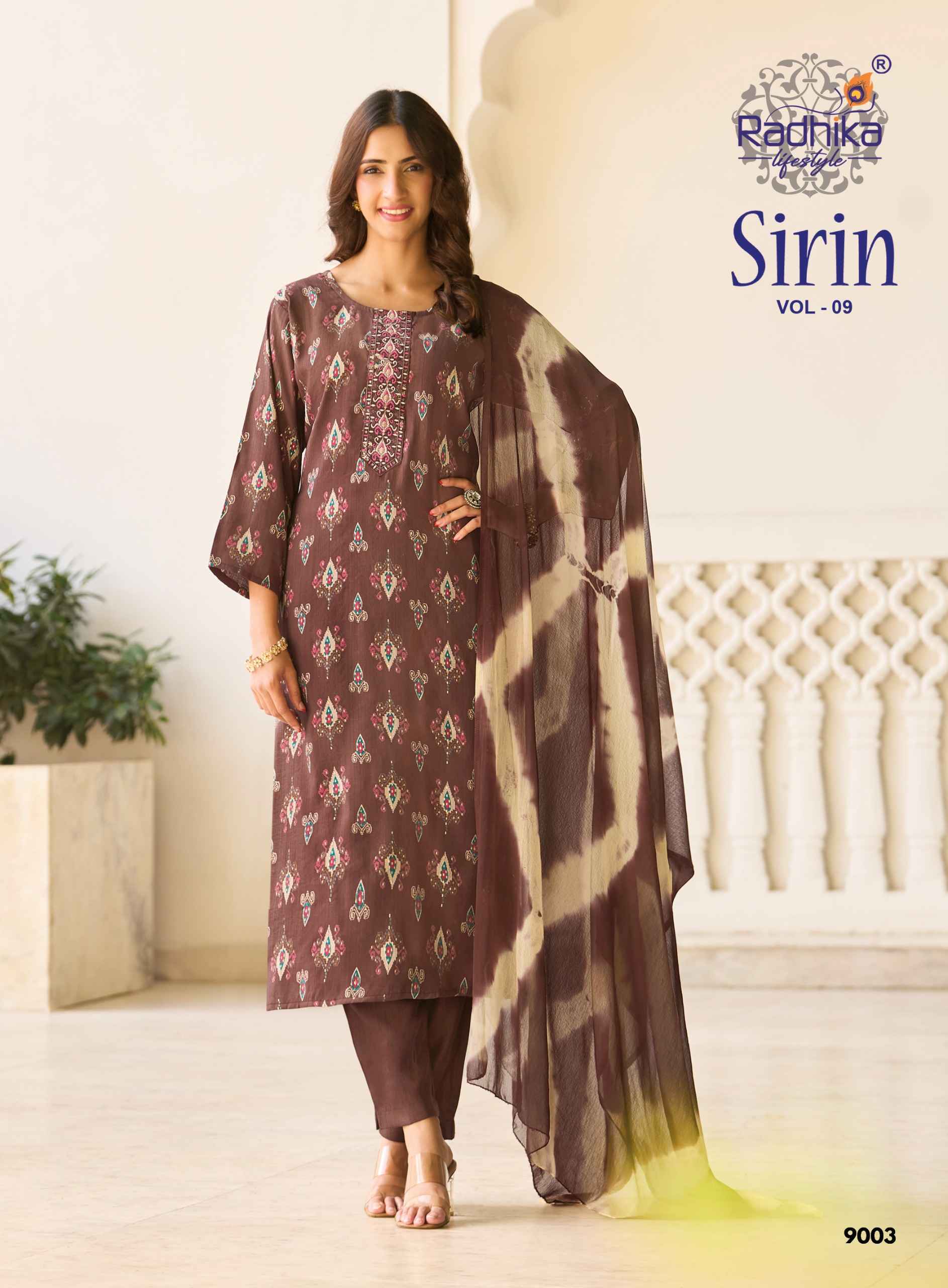 Radhika Lifestyle Sirin Vol 9 Vertican Foil Readymade Suits 8 pcs Catalog