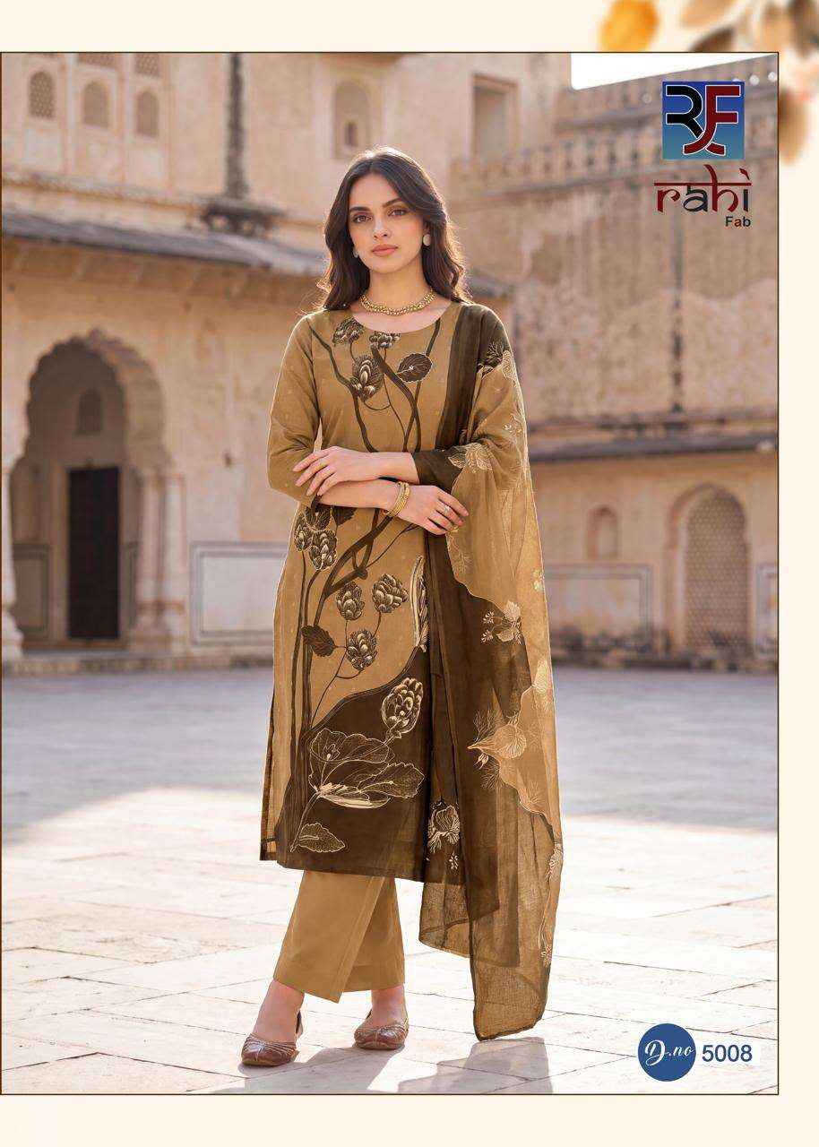 RAHI FAB RISING SILVER VOL 5 COTTON DRESS MATERIAL 8 PCS CATALOG
