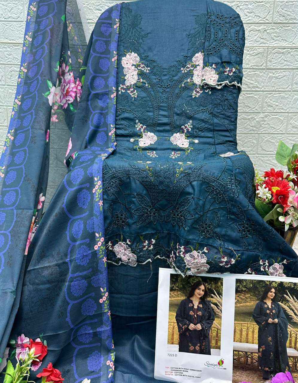 Saniya Trendz 7223 Abcde Exclusive Pakistani Cotton Dress Material 5 Pcs Catalog 