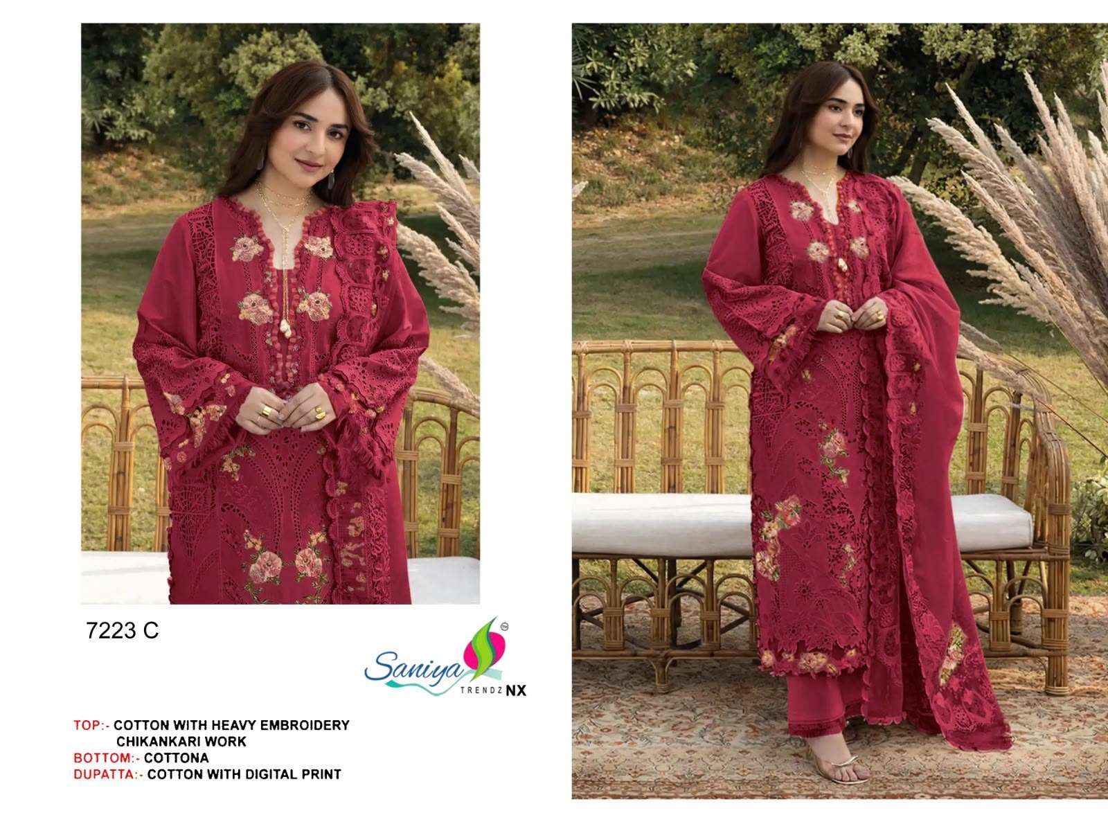 Saniya Trendz 7223 Abcde Exclusive Pakistani Cotton Dress Material 5 Pcs Catalog 