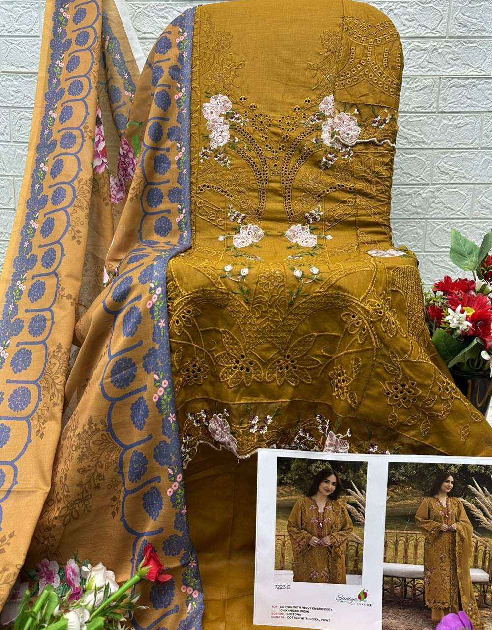 Saniya Trendz 7223 Abcde Exclusive Pakistani Cotton Dress Material 5 Pcs Catalog 