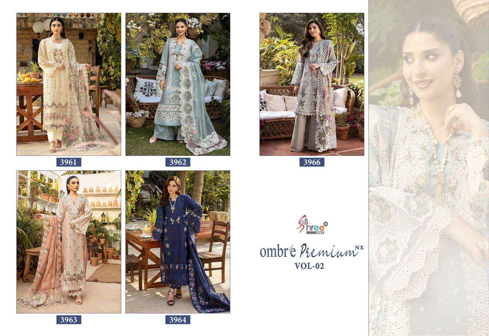 Shree Fabs Ombre Premium Vol 2 Nx Pure Cotton Pakistani Suits 5 Pcs Catalog
