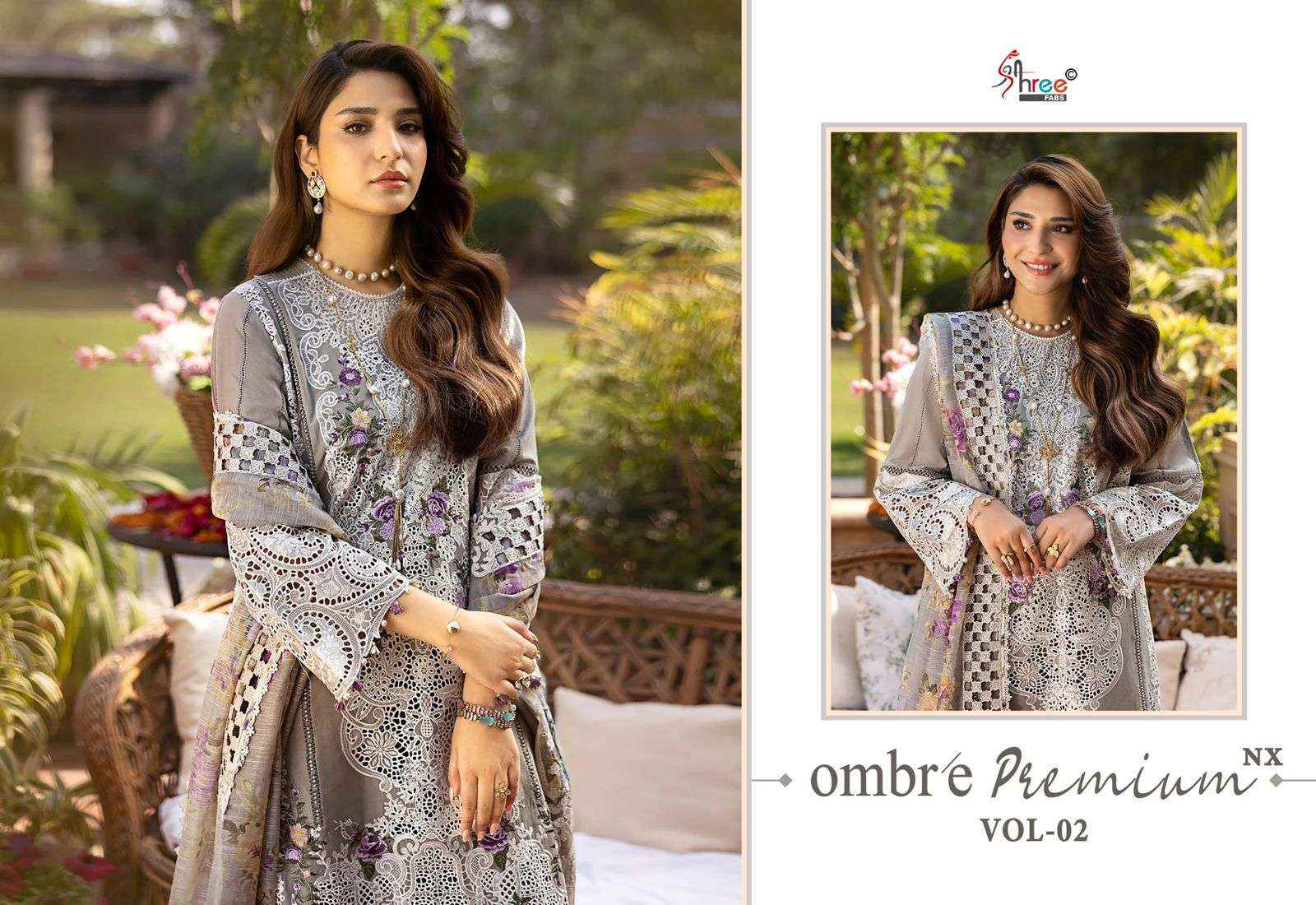 Shree Fabs Ombre Premium Vol 2 Nx Pure Cotton Pakistani Suits 5 Pcs Catalog