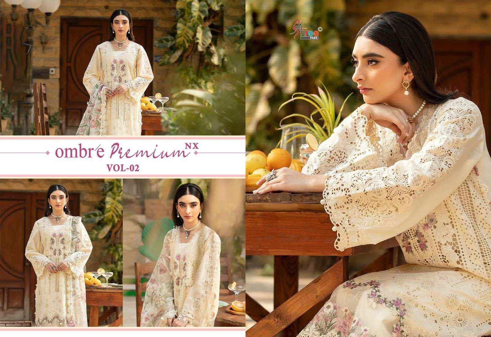 Shree Fabs Ombre Premium Vol 2 Nx Pure Cotton Pakistani Suits 5 Pcs Catalog