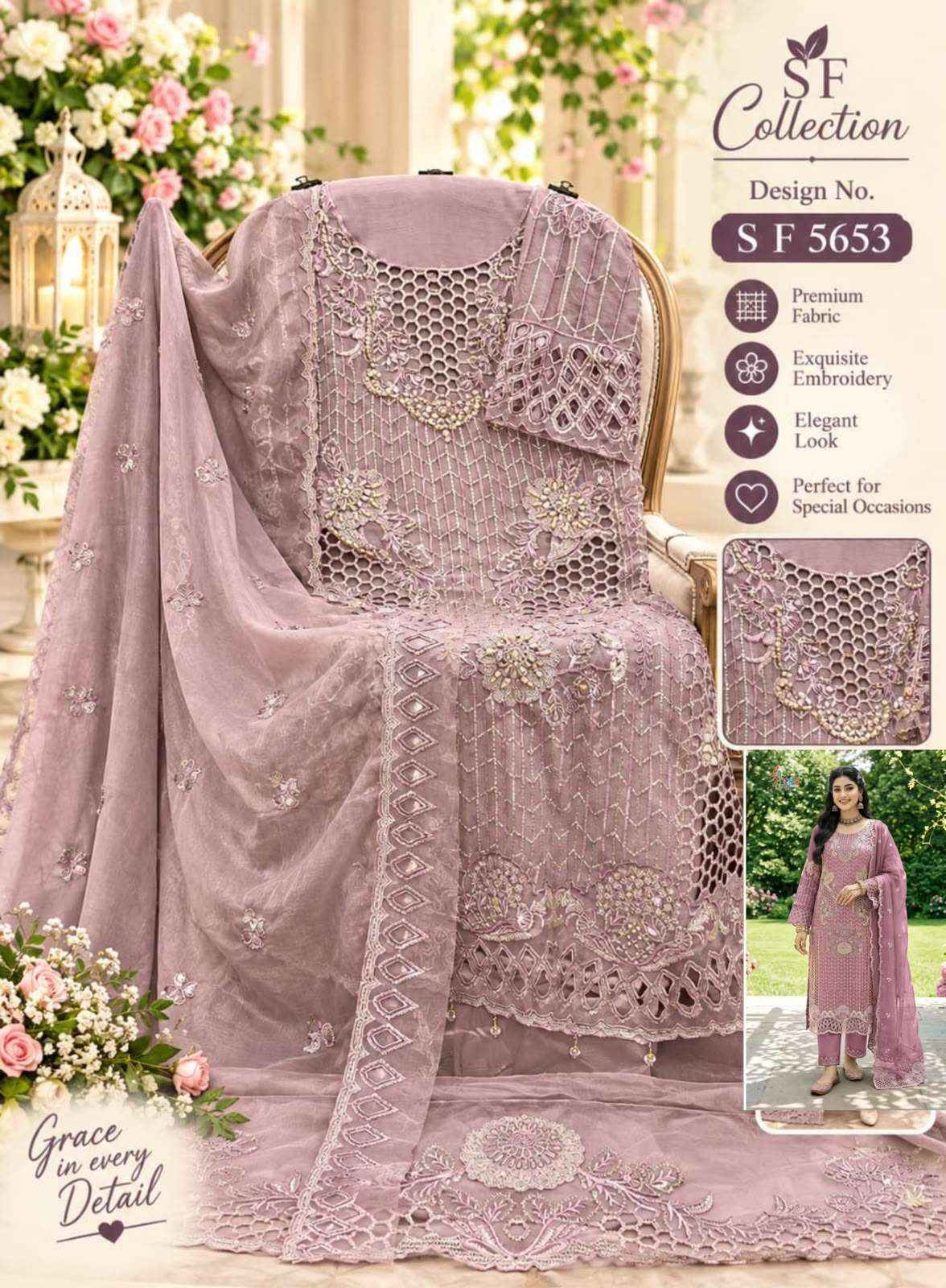 Shree Fabs Sf 5653 Abcd Party Wear Style Pakistani Dress Material 4 Pcs Catalog 