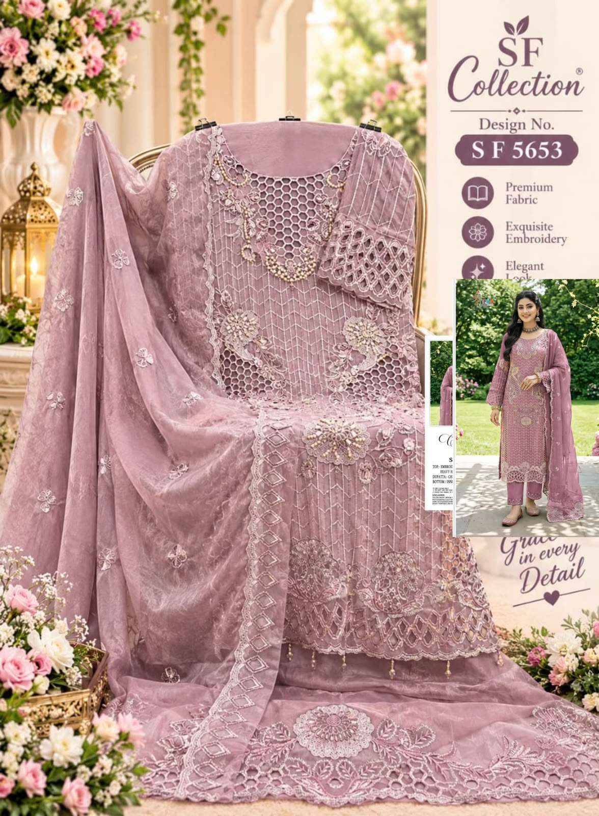 Shree Fabs Sf 5653 Abcd Party Wear Style Pakistani Dress Material 4 Pcs Catalog 