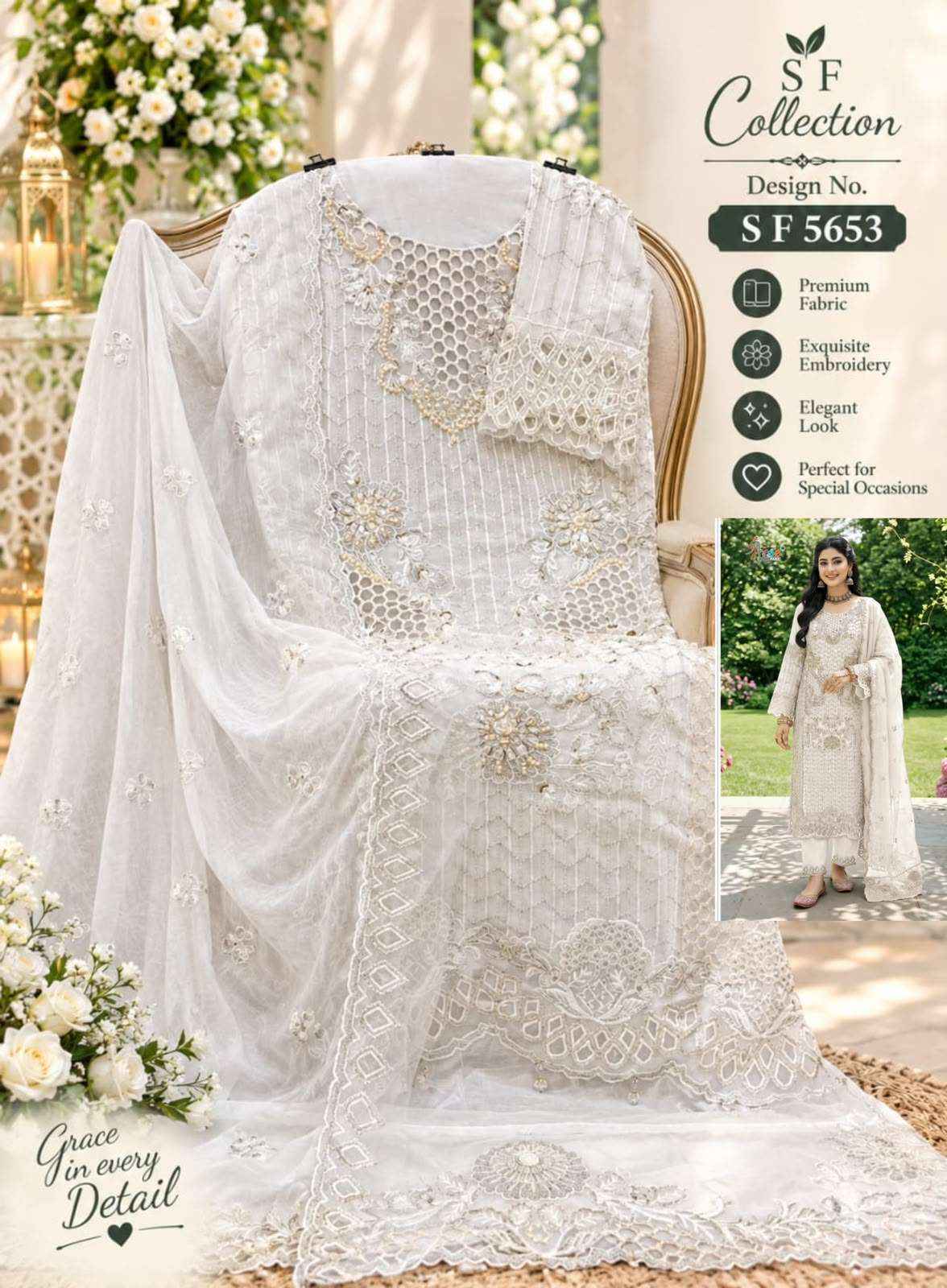 Shree Fabs Sf 5653 Abcd Party Wear Style Pakistani Dress Material 4 Pcs Catalog 