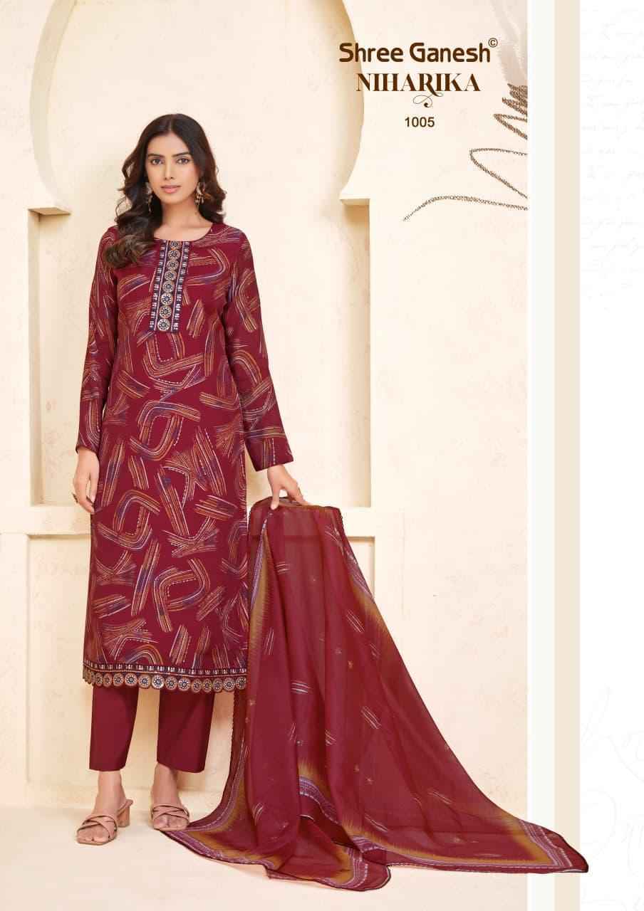 Shree Ganesh Niharika Vol 1 Mal Chanderi Readymade Suits 10 pcs catalog