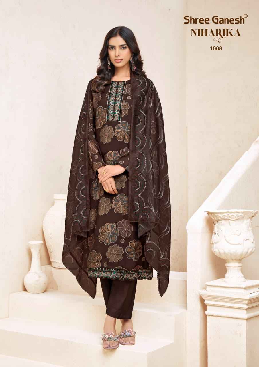 Shree Ganesh Niharika Vol 1 Mal Chanderi Readymade Suits 10 pcs catalog