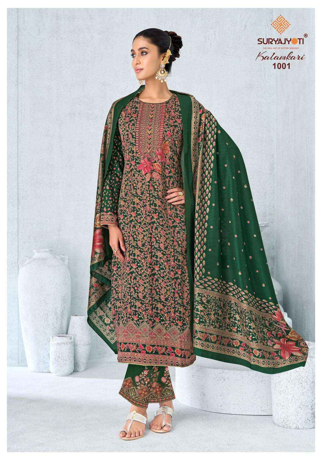 Suryajyoti Kalamkari Vol 1 Pure Jam Satin Dress Material 6 Pcs Catalog 