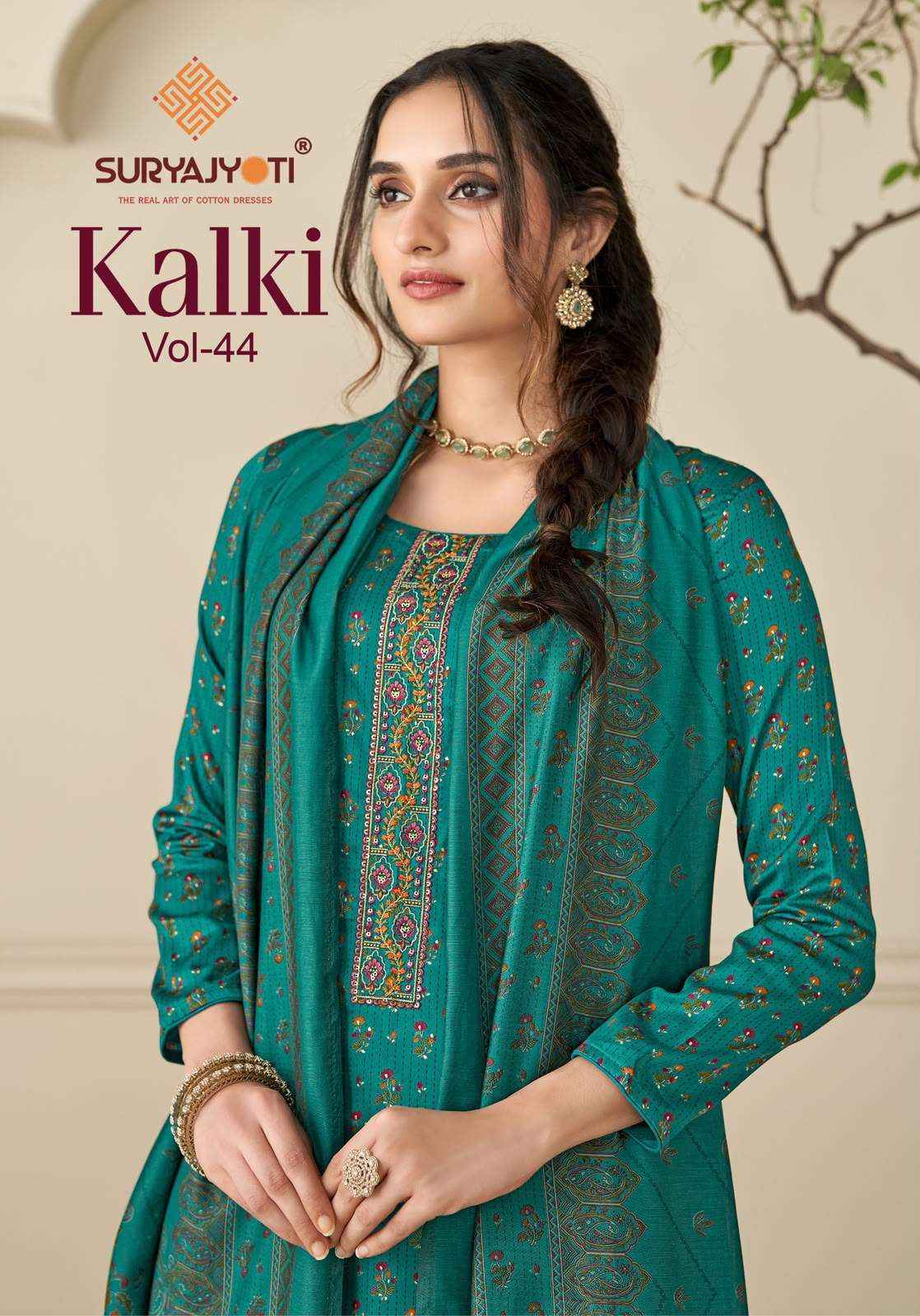 Suryajyoti Kalki Vol 44 Printed Jam Satin Salwar suits 8 Pcs Catalog