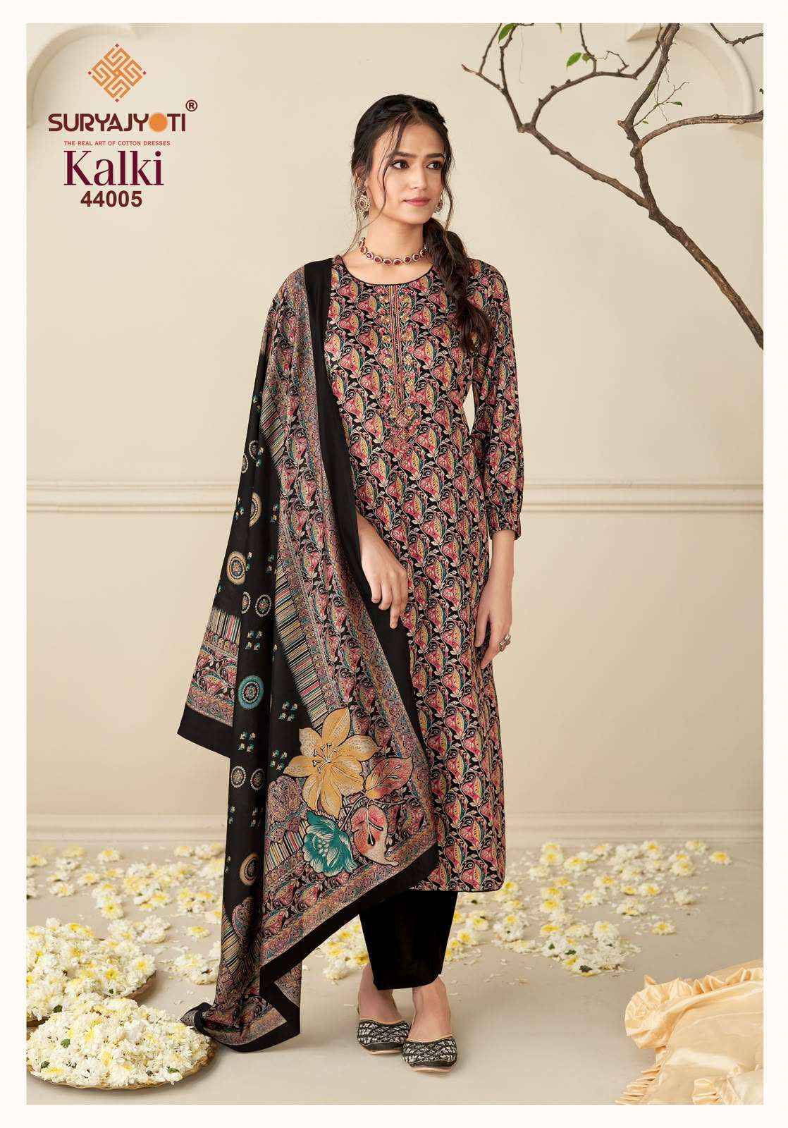 Suryajyoti Kalki Vol 44 Printed Jam Satin Salwar suits 8 Pcs Catalog