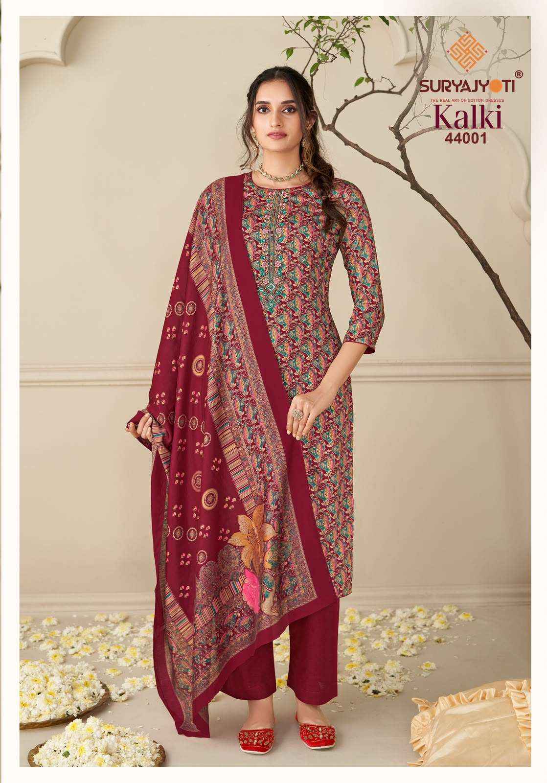 Suryajyoti Kalki Vol 44 Printed Jam Satin Salwar suits 8 Pcs Catalog
