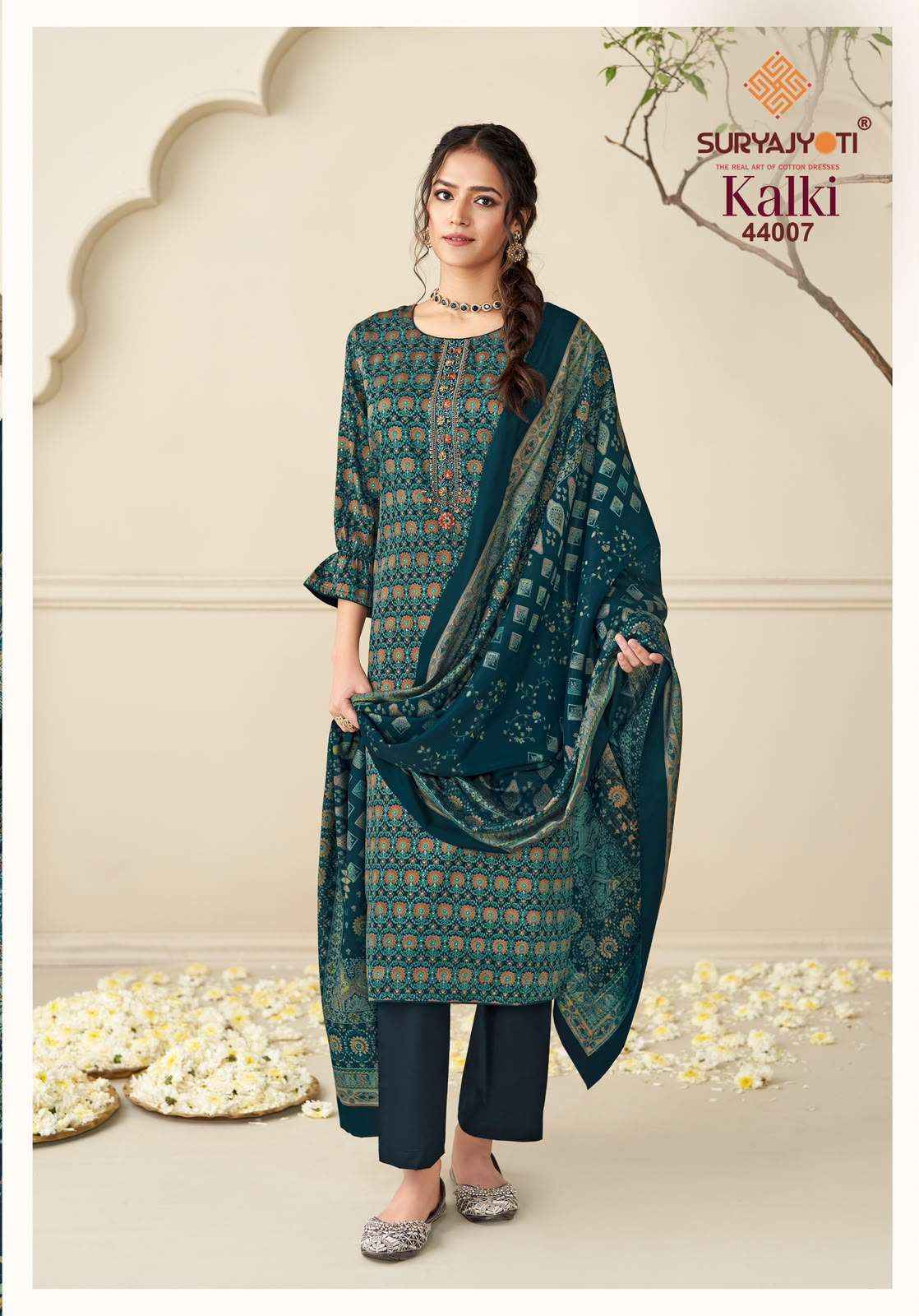 Suryajyoti Kalki Vol 44 Printed Jam Satin Salwar suits 8 Pcs Catalog