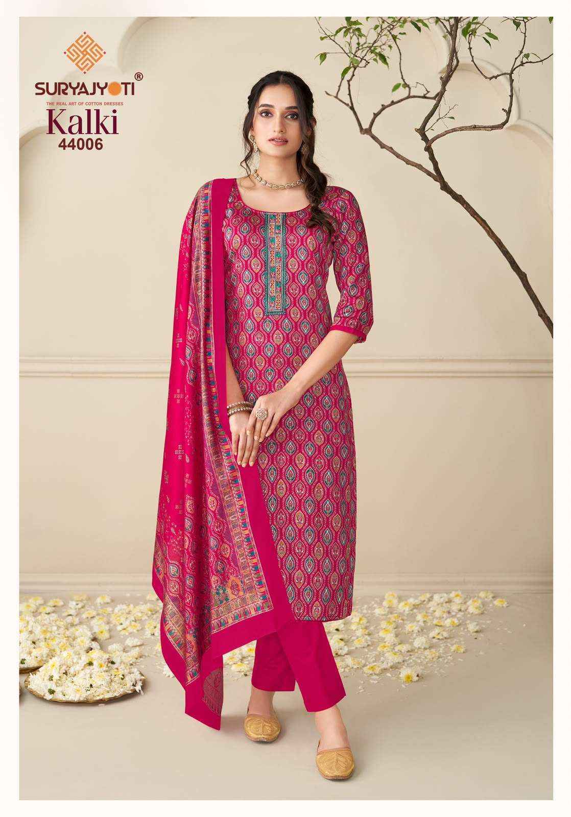 Suryajyoti Kalki Vol 44 Printed Jam Satin Salwar suits 8 Pcs Catalog
