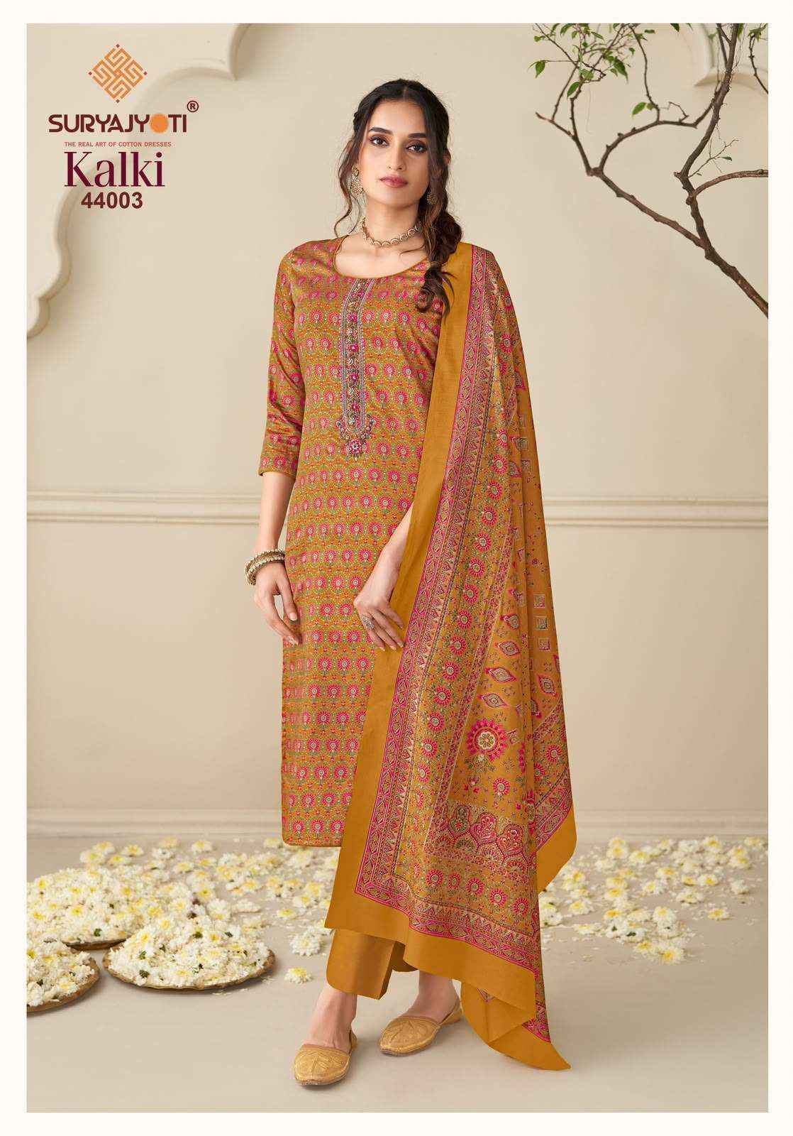 Suryajyoti Kalki Vol 44 Printed Jam Satin Salwar suits 8 Pcs Catalog