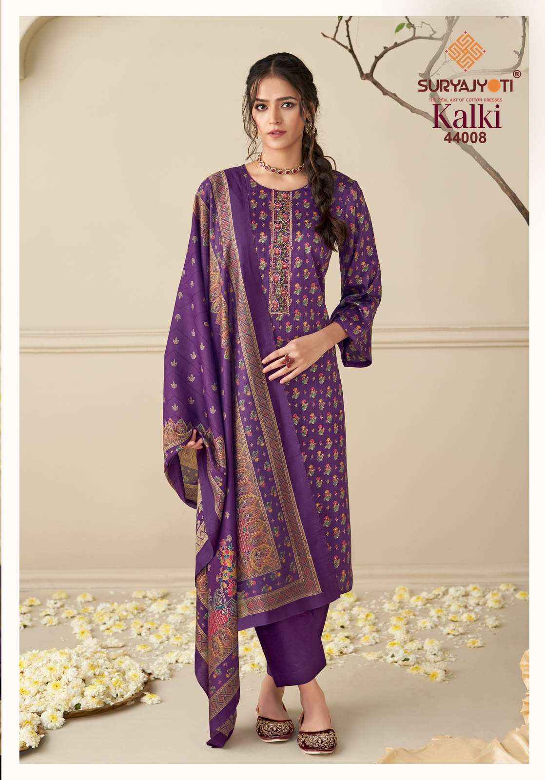 Suryajyoti Kalki Vol 44 Printed Jam Satin Salwar suits 8 Pcs Catalog