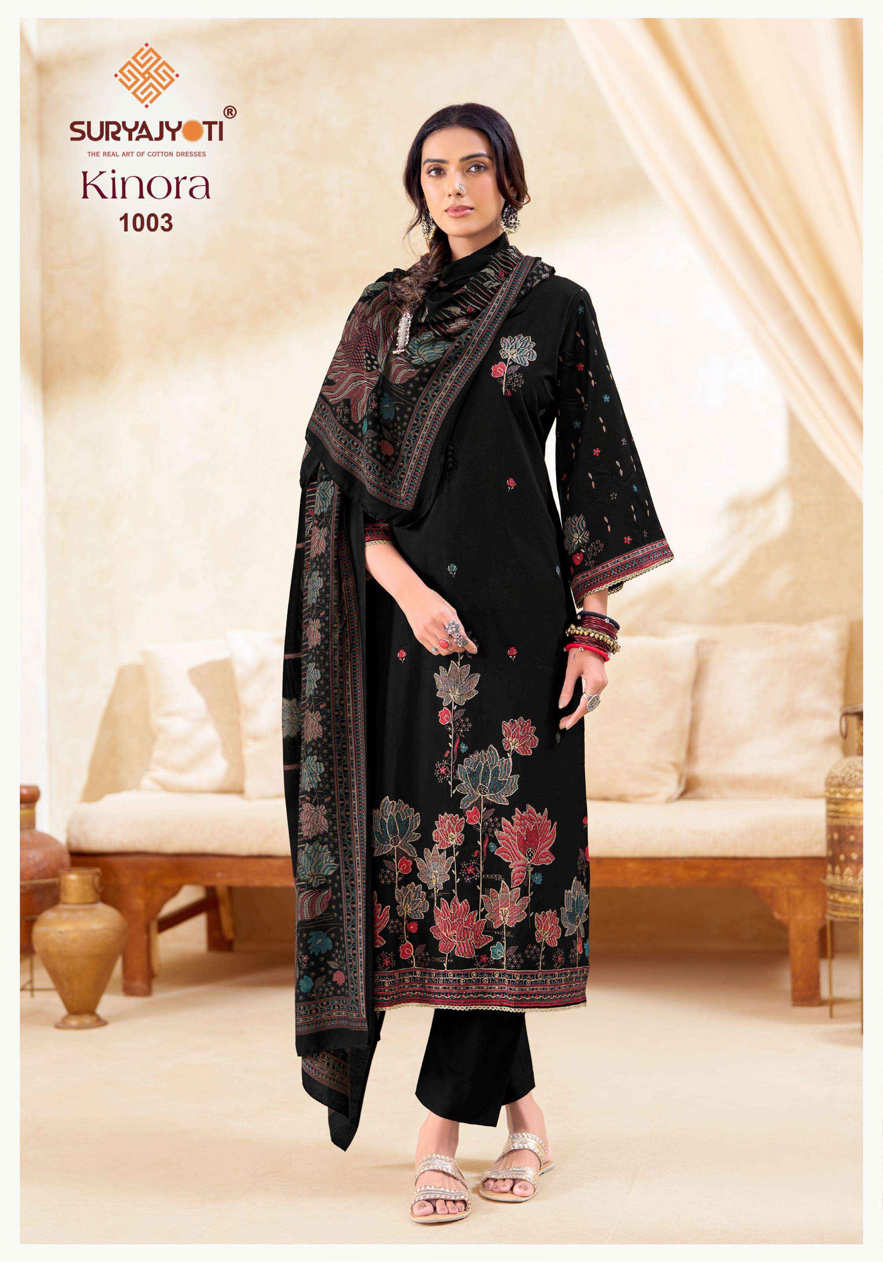 Suryajyoti Kinora Vol 1 Jam Satin Dress Material 6 pcs Catalogue