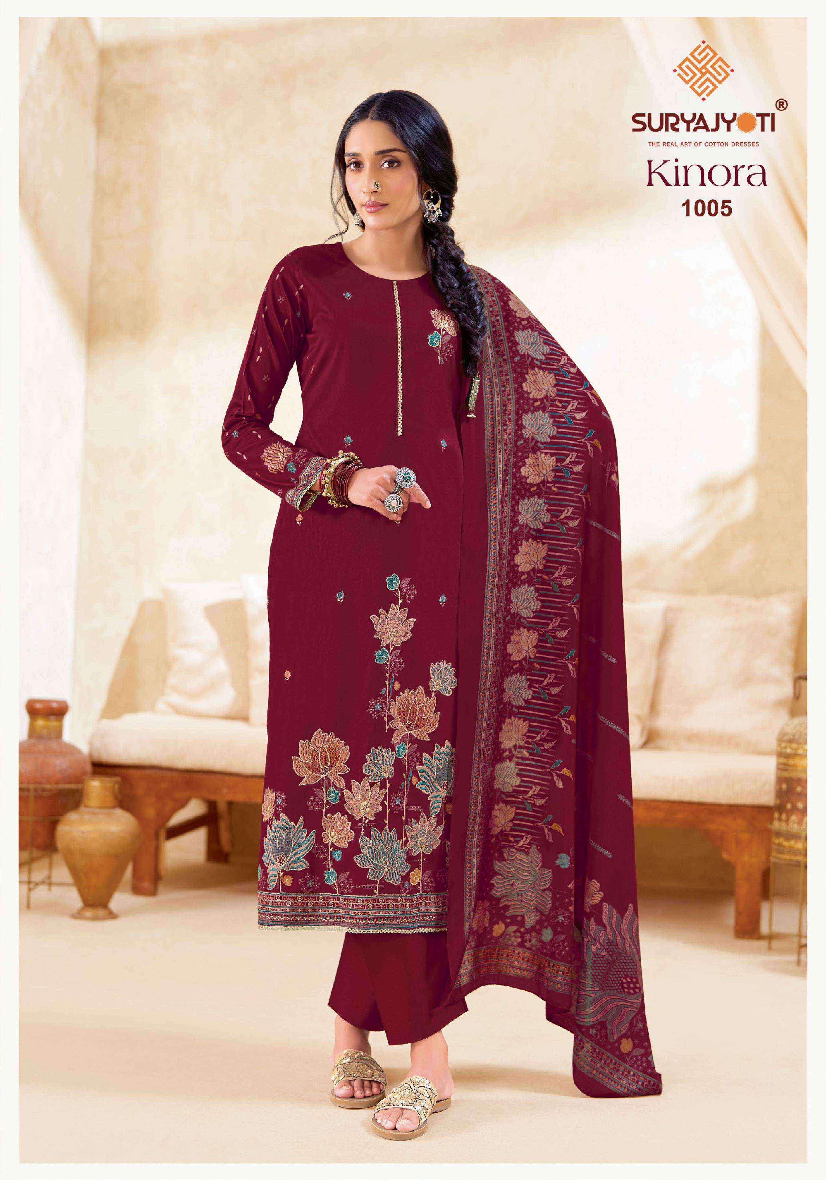Suryajyoti Kinora Vol 1 Jam Satin Dress Material 6 pcs Catalogue