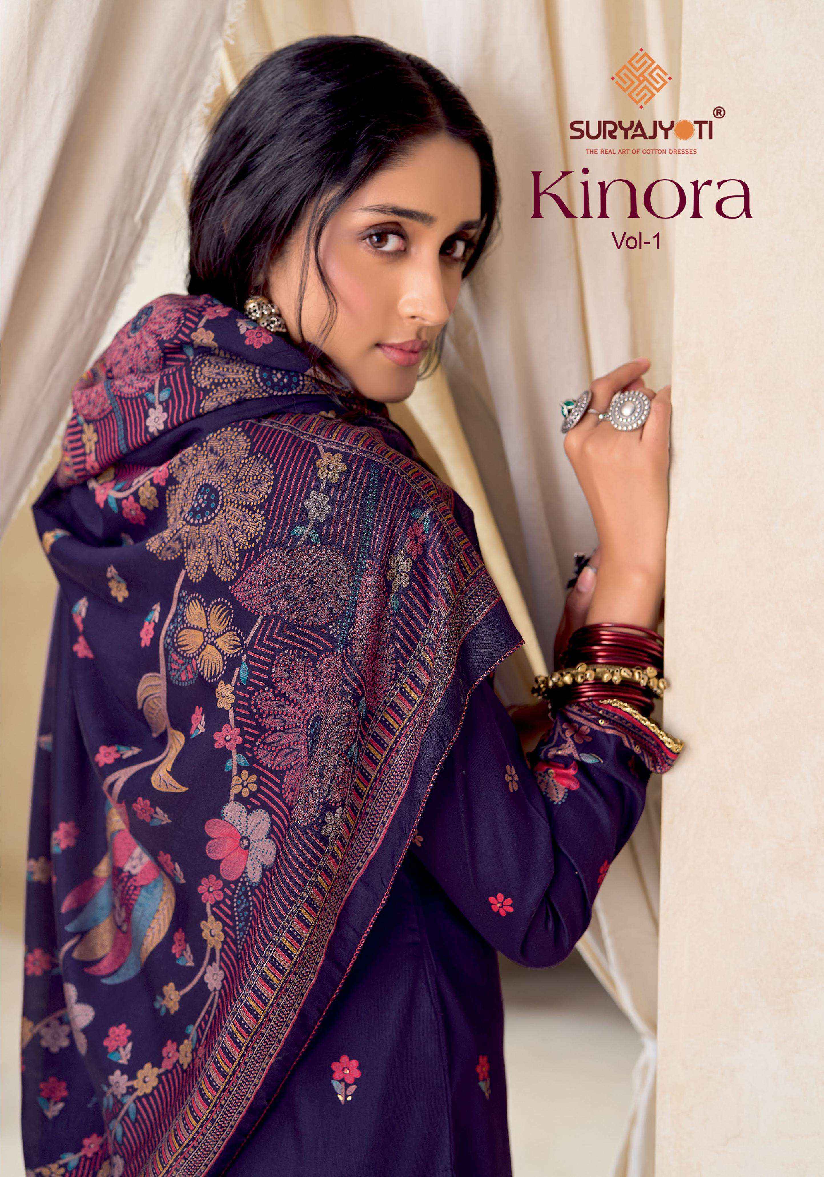 Suryajyoti Kinora Vol 1 Jam Satin Dress Material 6 pcs Catalogue
