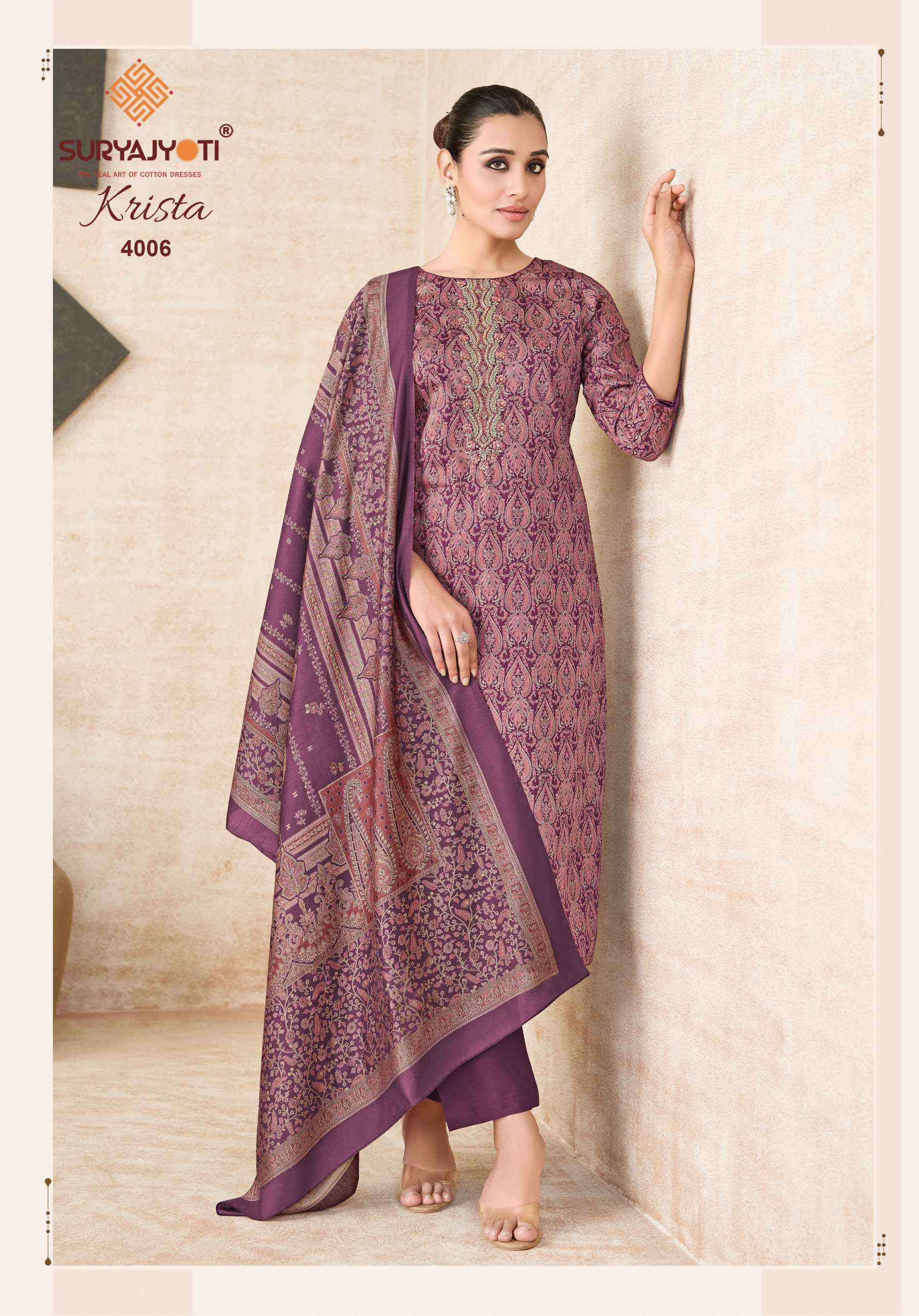 Suryajyoti Krista Vol 4 Jam Satin Dress Material 6 pcs Catalog | Wholesale Market Surat