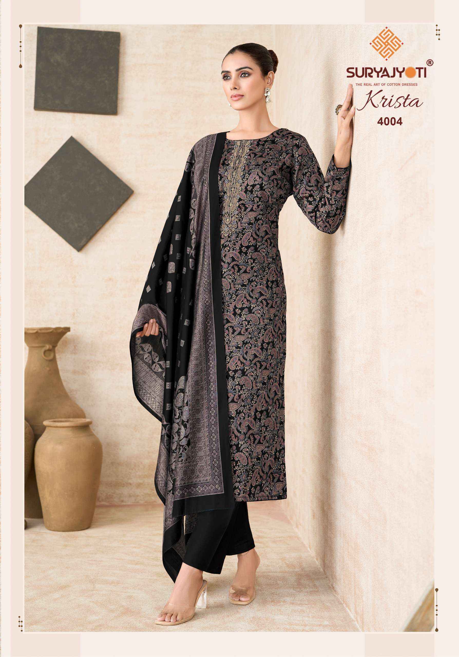 Suryajyoti Krista Vol 4 Jam Satin Dress Material 6 pcs Catalog | Wholesale Market Surat