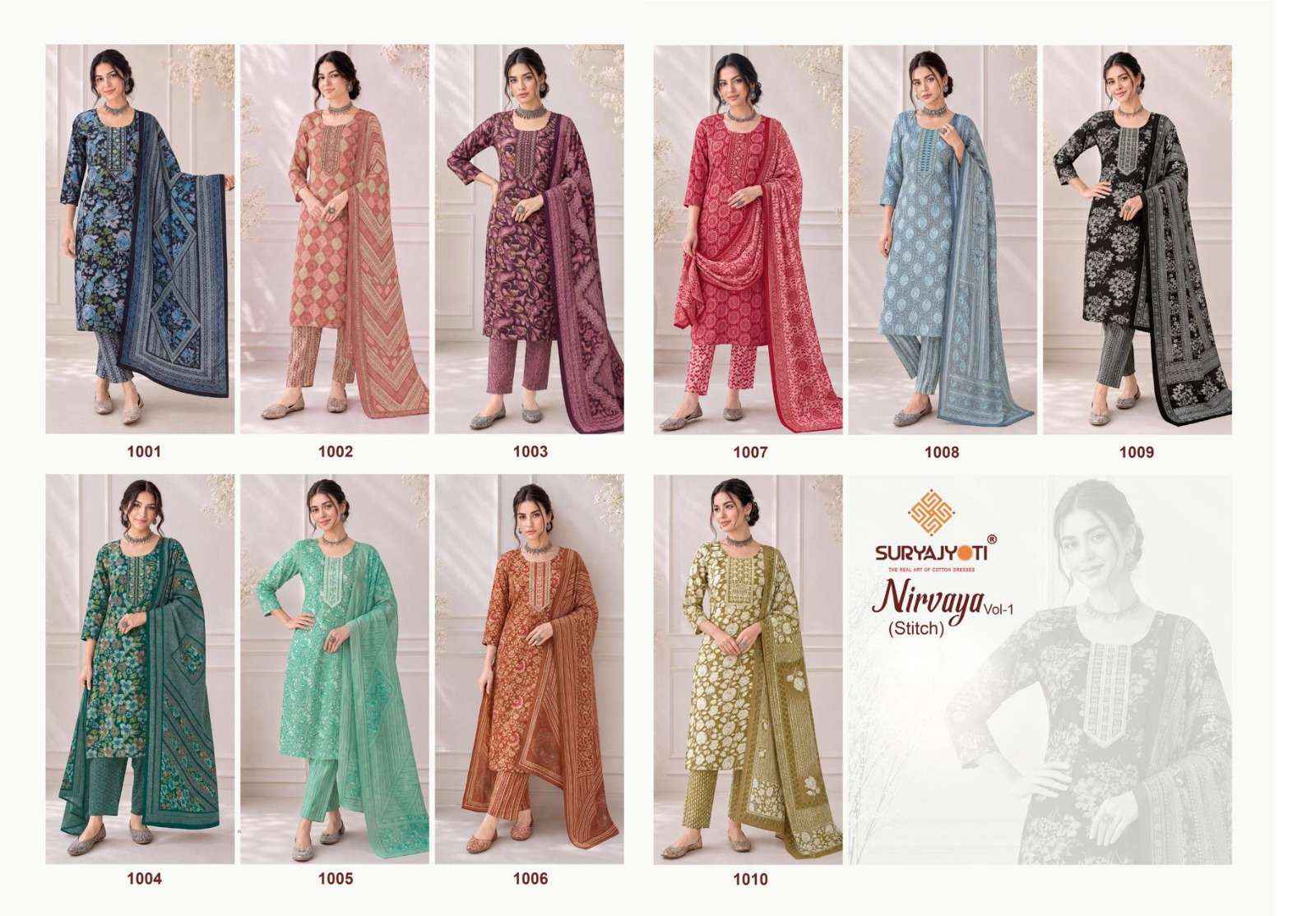 Suryajyoti Nirvaya Vol 1 Rayon Readymade Suits 10 Pcs Catalog